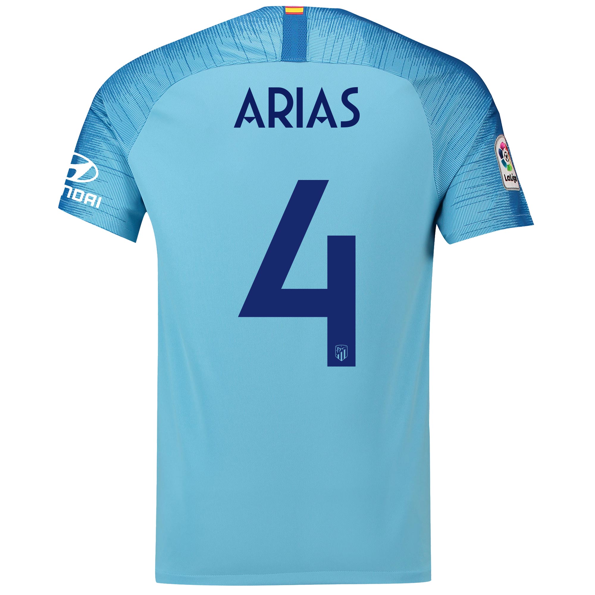Ver Camiseta de la 2ª equipación Stadium del Atlético de Madrid 2018-19 dorsal edición especial Metropolitano Arias 4 y sus características Camiseta de la 2ª equipación Stadium del Atlético de Madrid 2018-19 dorsal edición especial Metropolitano Arias 4 características