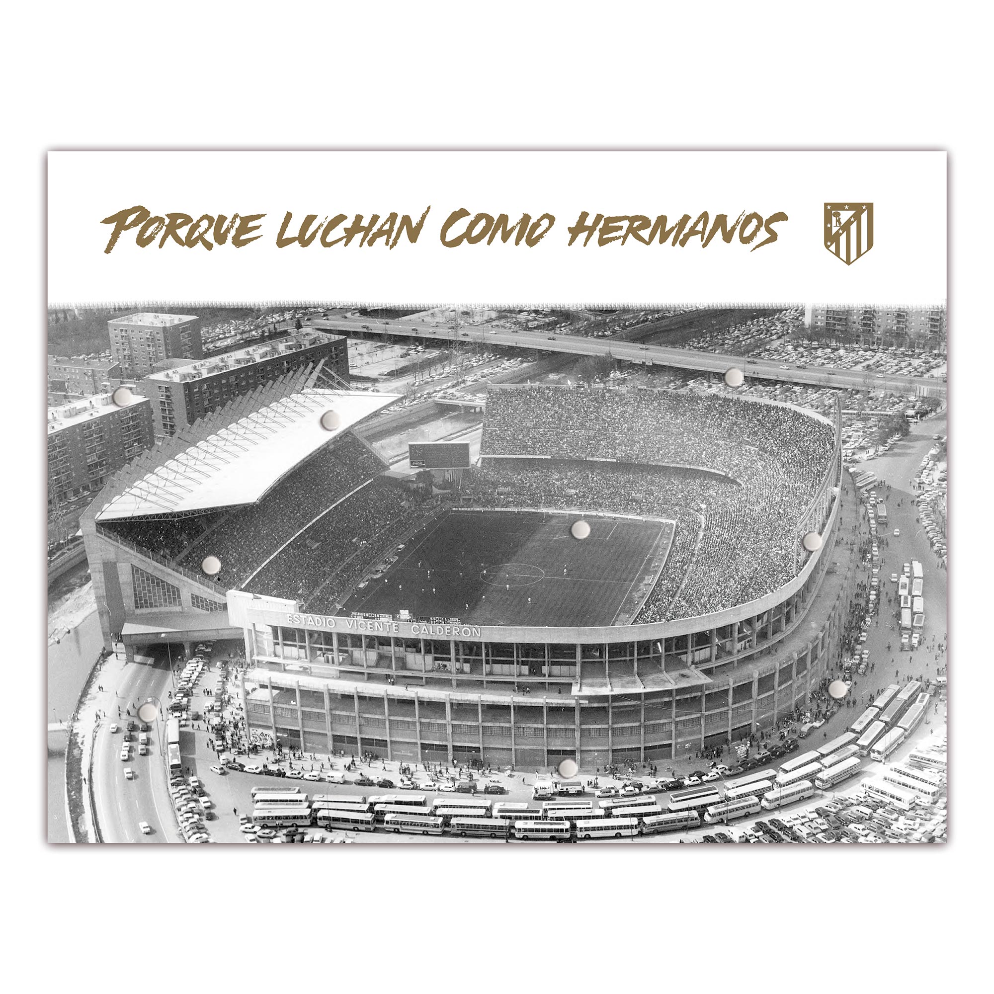 Panneau magnétique Vintage de l'Atlético de Madrid - 50 x 30cm