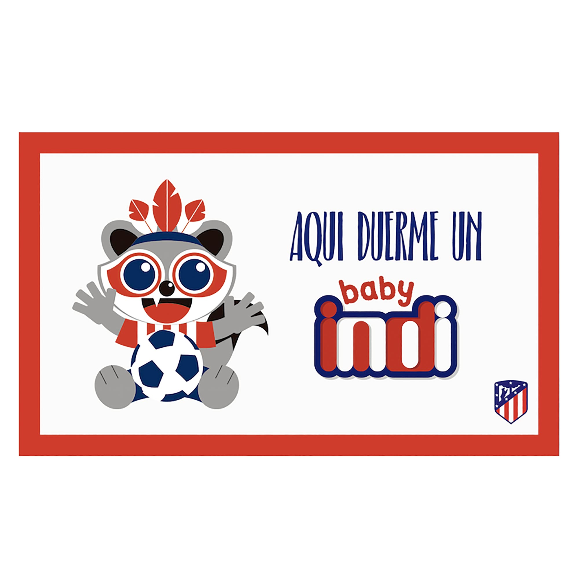 Plaque de porte Bébé Indi de l'Atlético de Madrid - 15 x 25cm