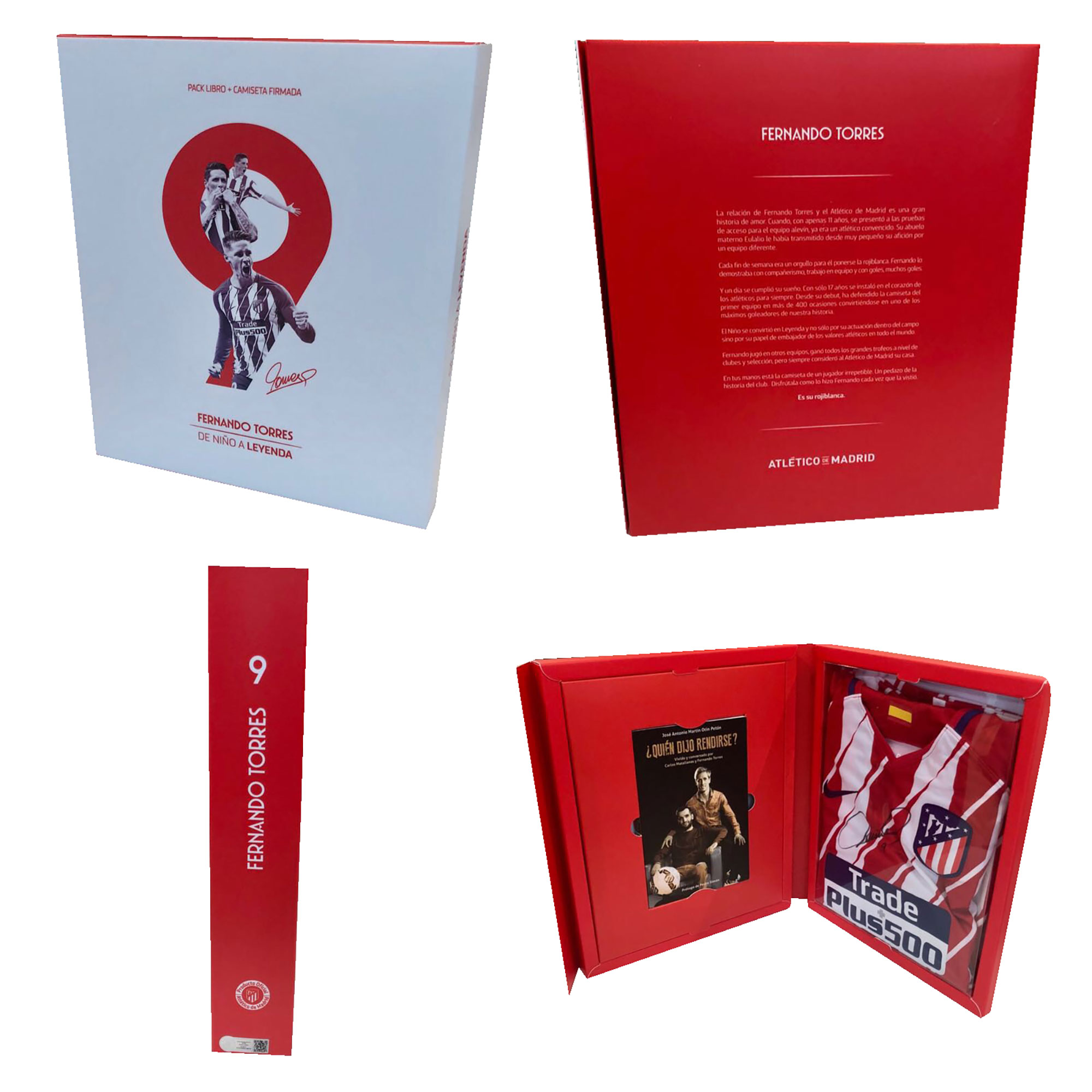 Pack livre et maillot signé par Fernando Torres de l'Atlético de Madrid