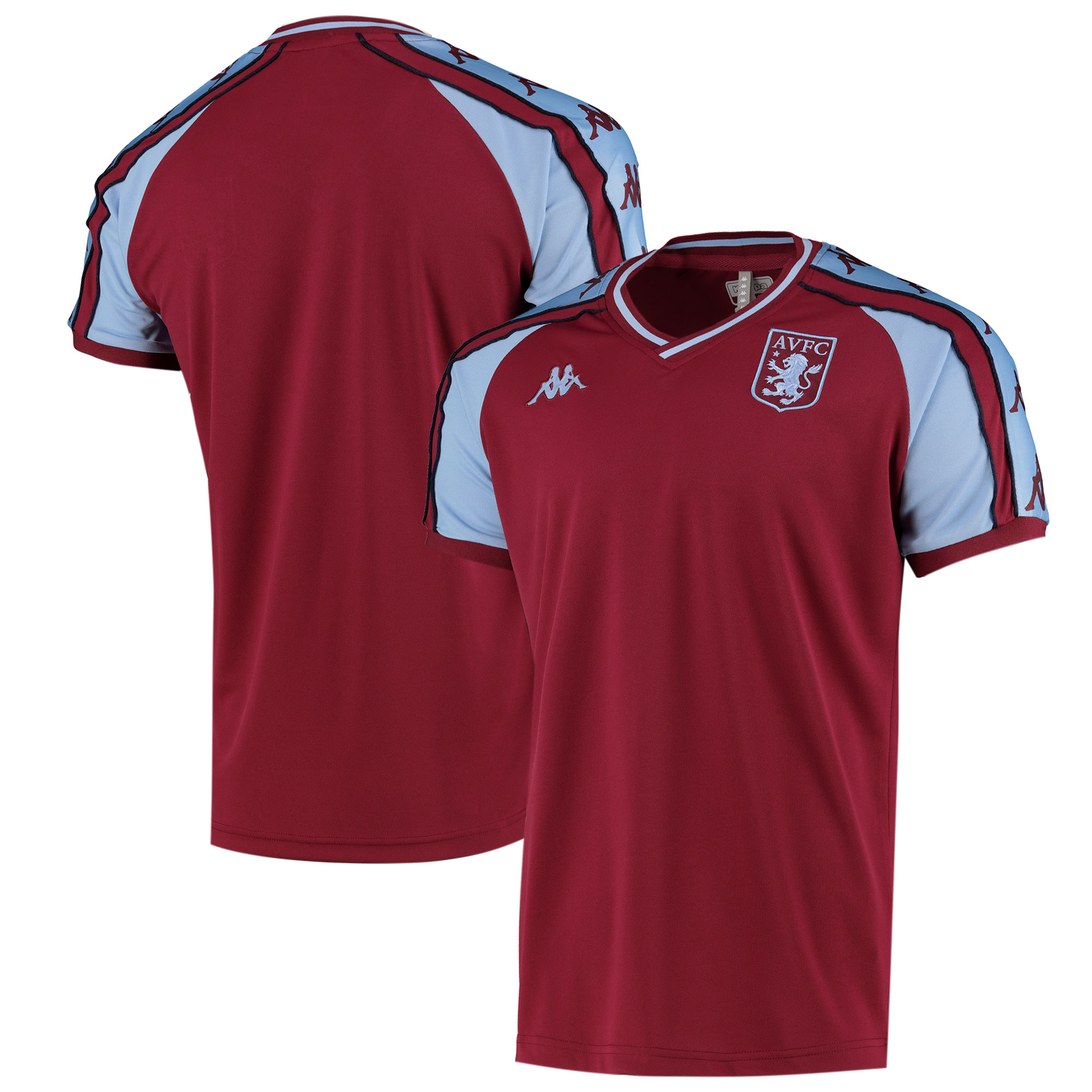 Claret Aston Villa Football Shirt Kappa Men's Retro Style T-Shirt New 