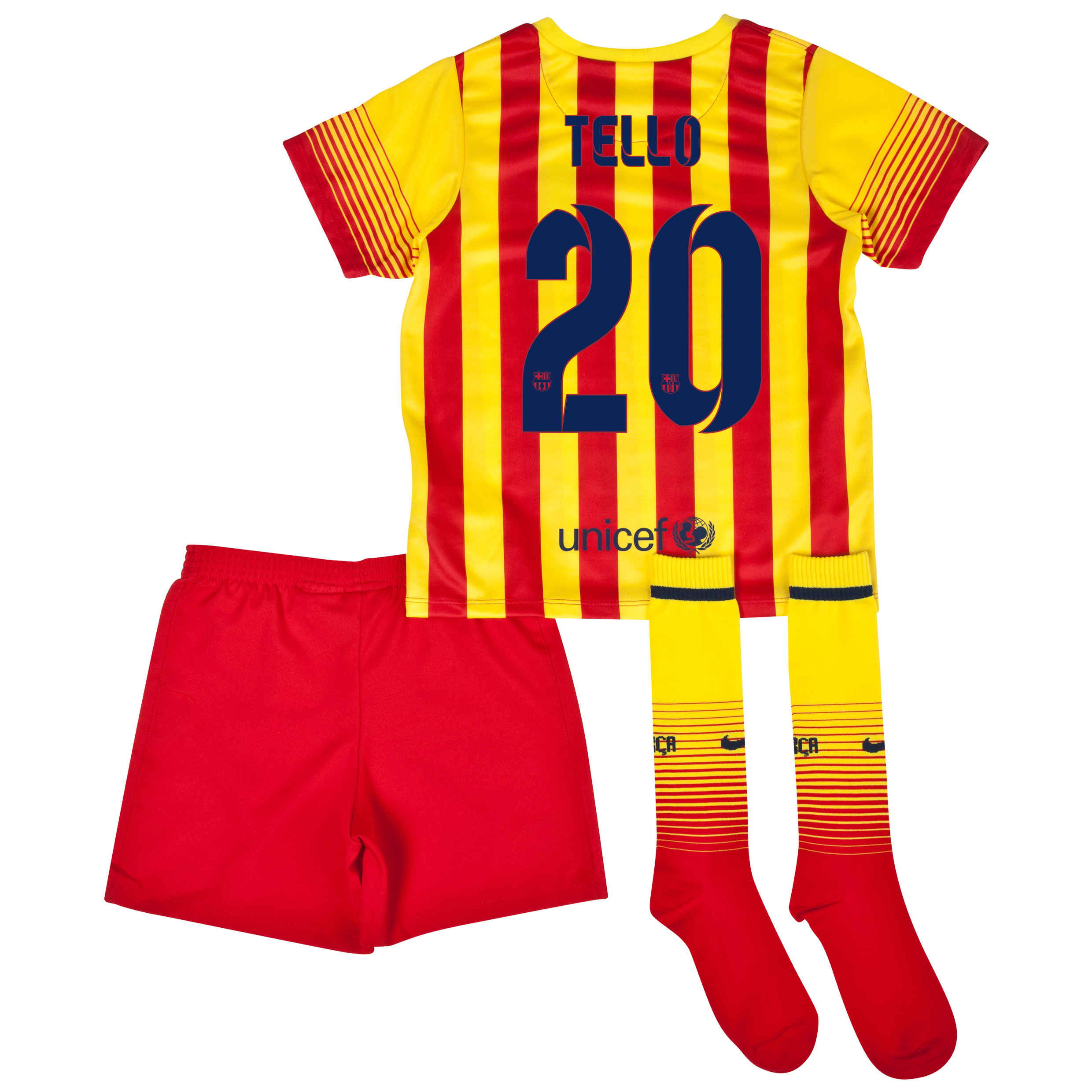 Barcelona Away Kit 2013/14 - Little Boys with Tello 20 printing