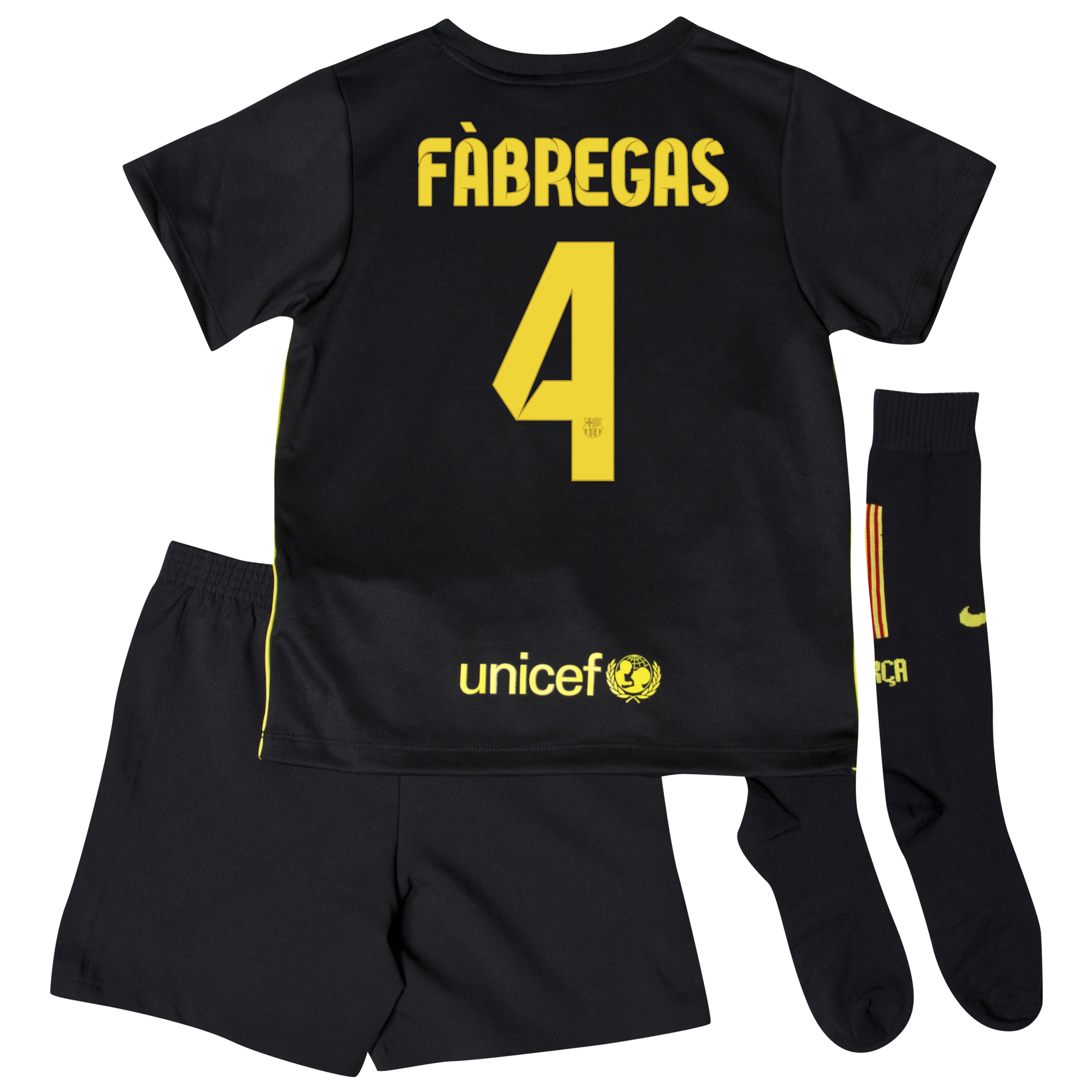 Barcelona Third Kit 2013/14 - Little Boys with Fabregas 4 printing