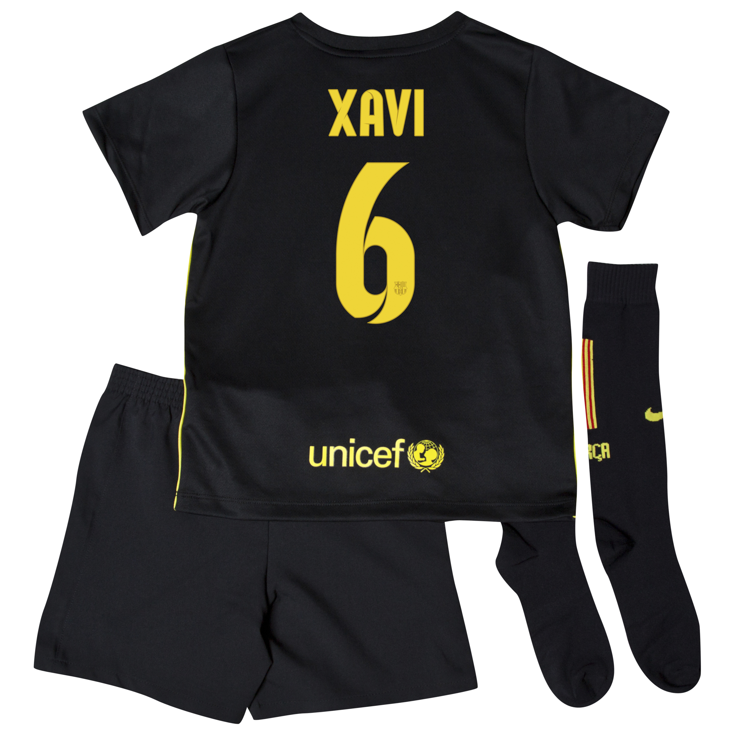 Barcelona Third Kit 2013/14 - Little Boys with Xavi 6 printing