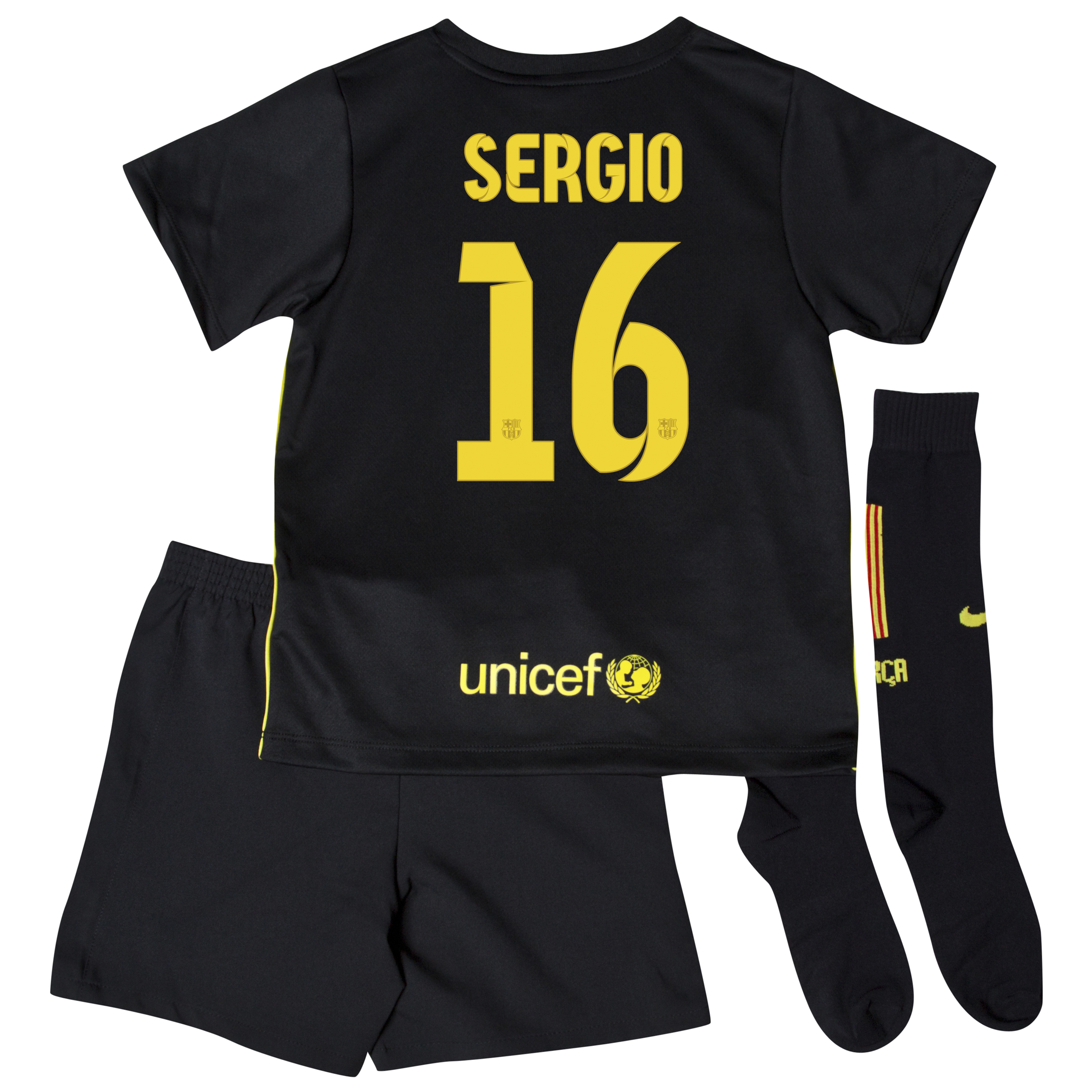 Barcelona Third Kit 2013/14 - Little Boys with Sergio 16 printing