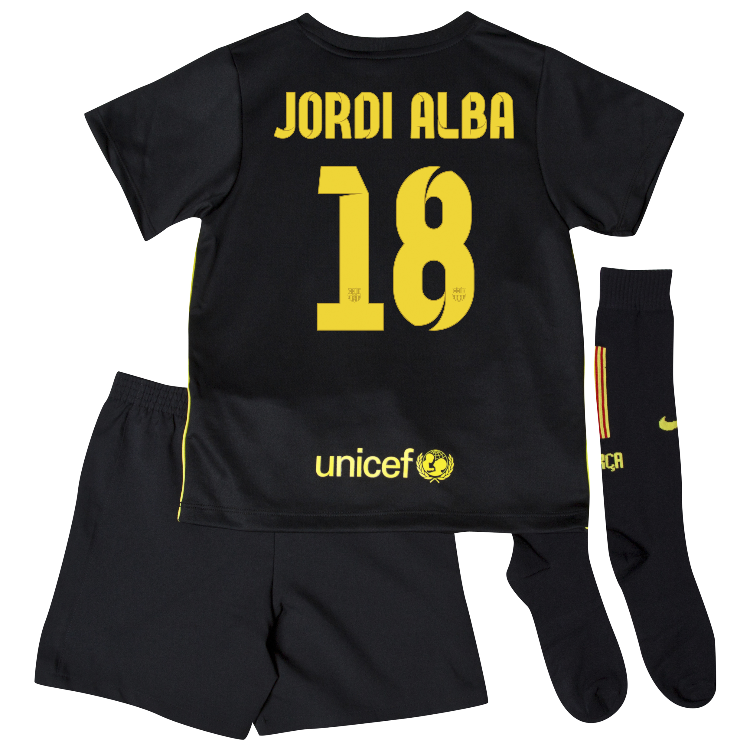 Barcelona Third Kit 2013/14 - Little Boys with Jordi Alba 18 printing