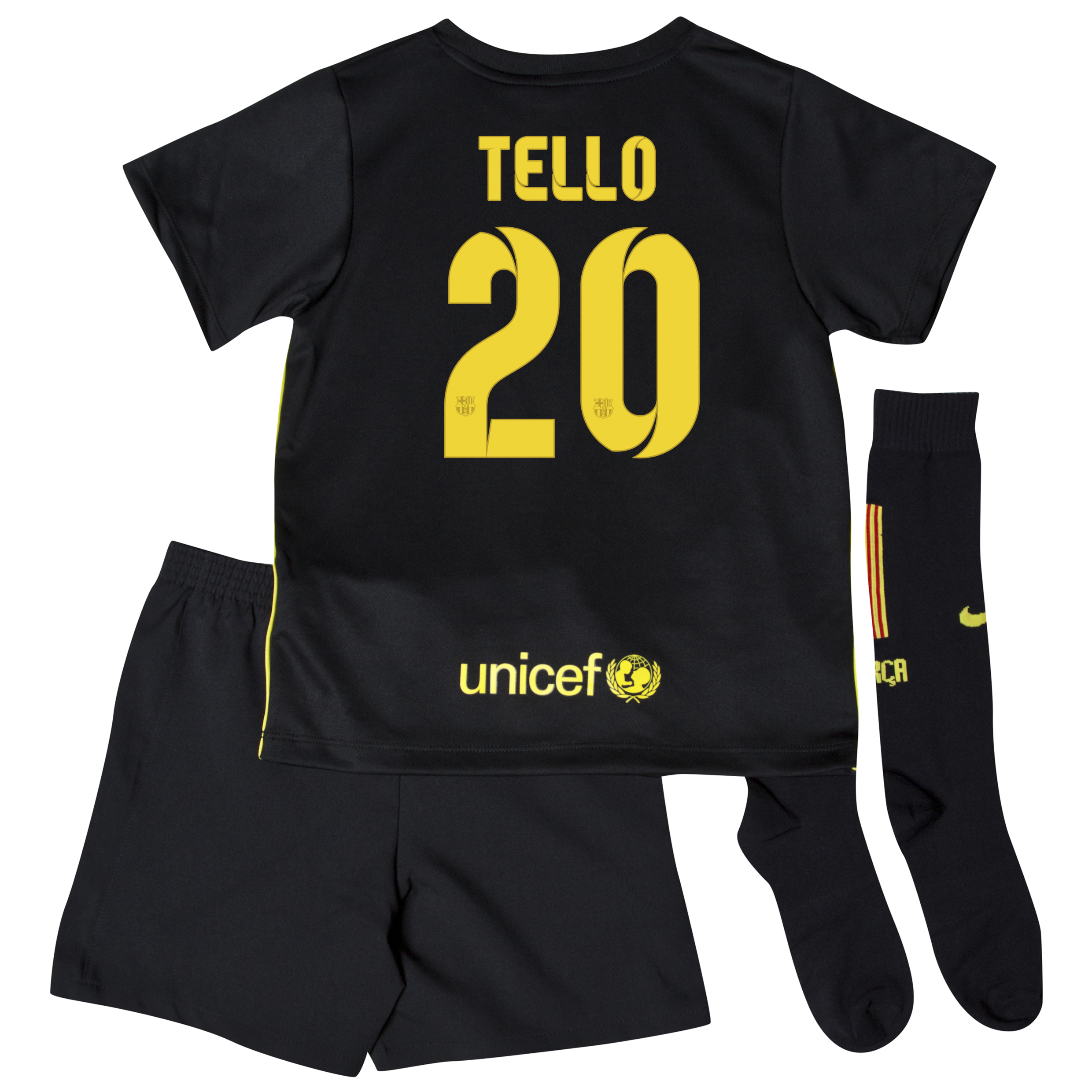 Barcelona Third Kit 2013/14 - Little Boys with Tello 20 printing