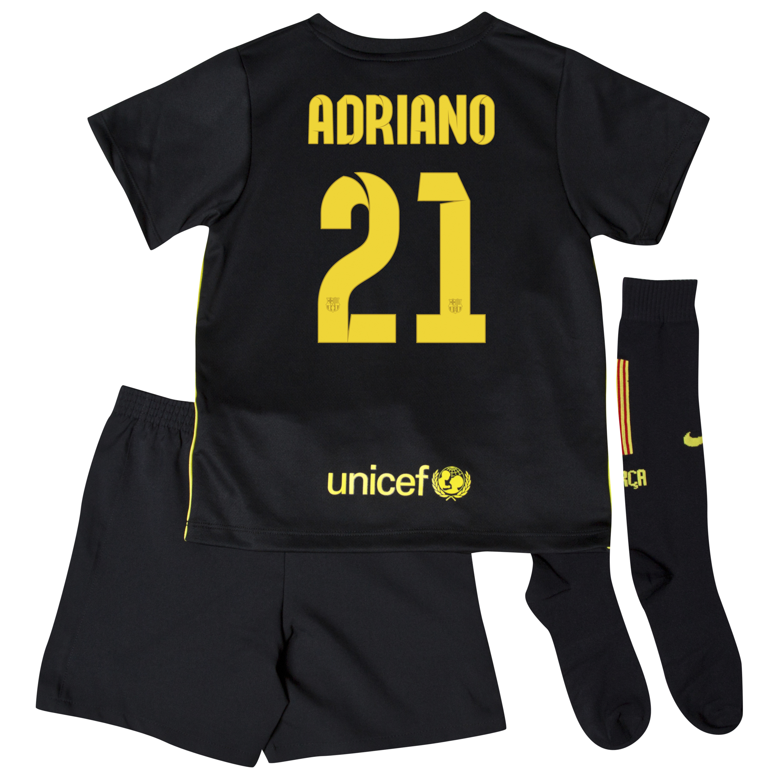 Barcelona Third Kit 2013/14 - Little Boys with Adriano 21 printing