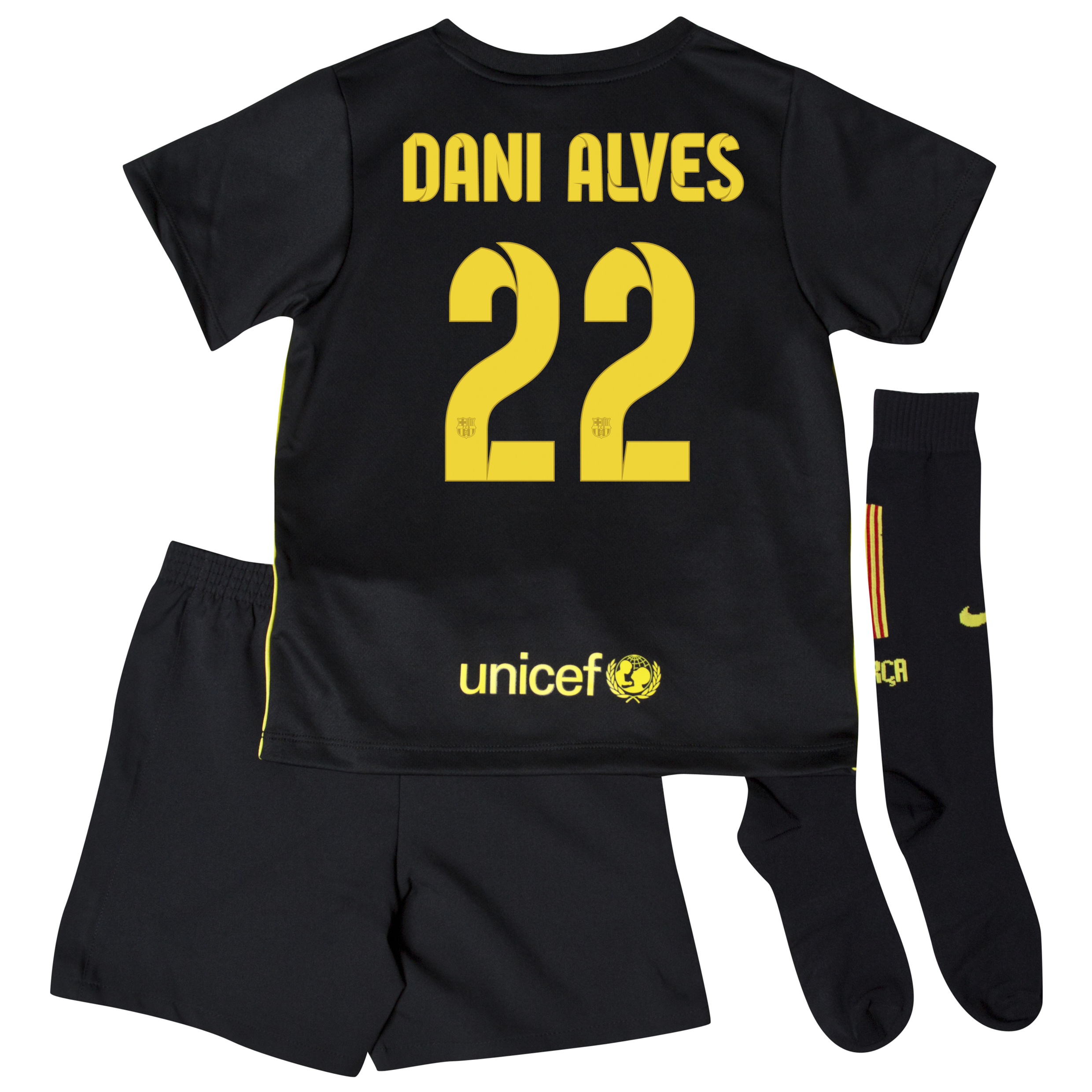 Barcelona Third Kit 2013/14 - Little Boys with Dani Alves 22 printing