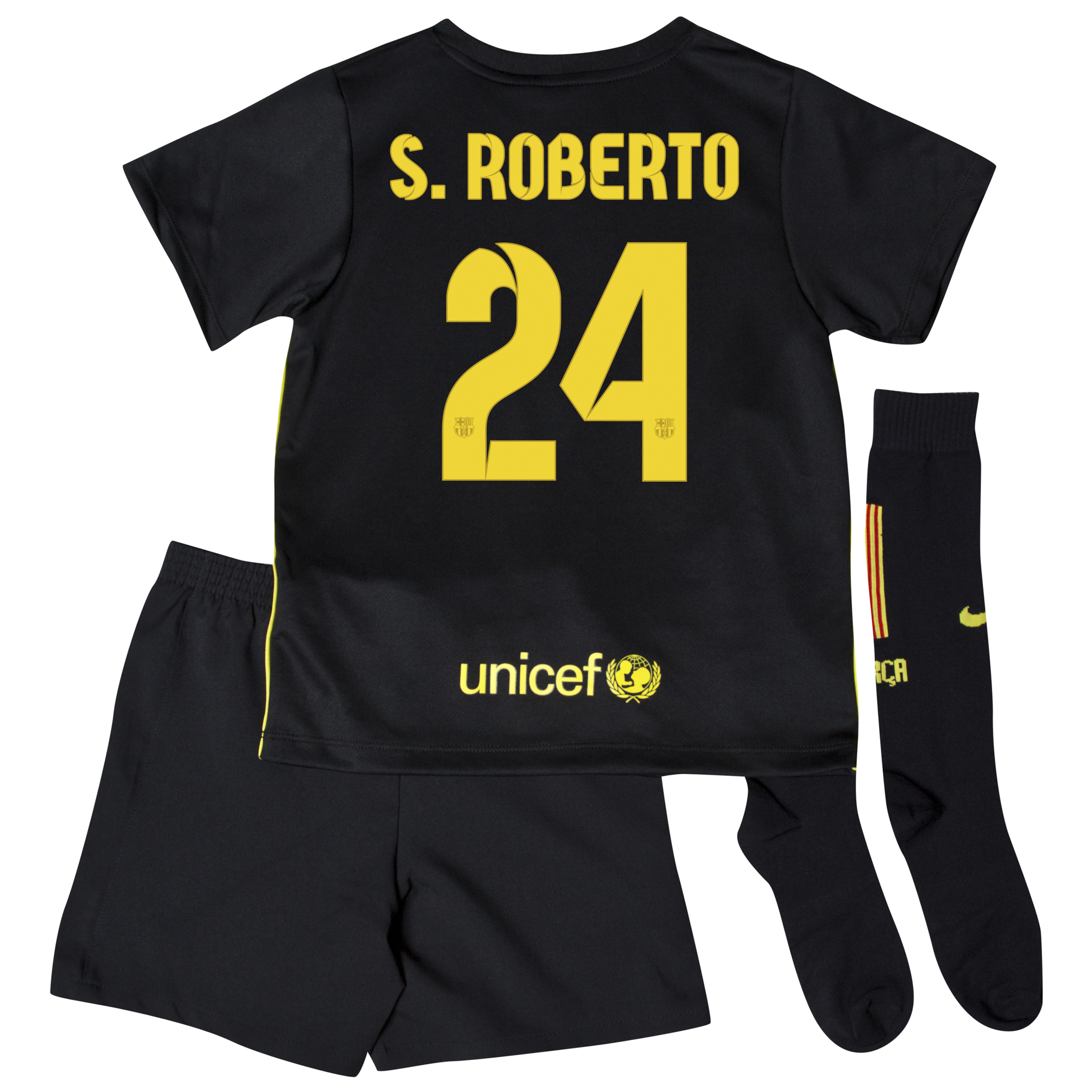 Barcelona Third Kit 2013/14 - Little Boys with S.Roberto 24 printing