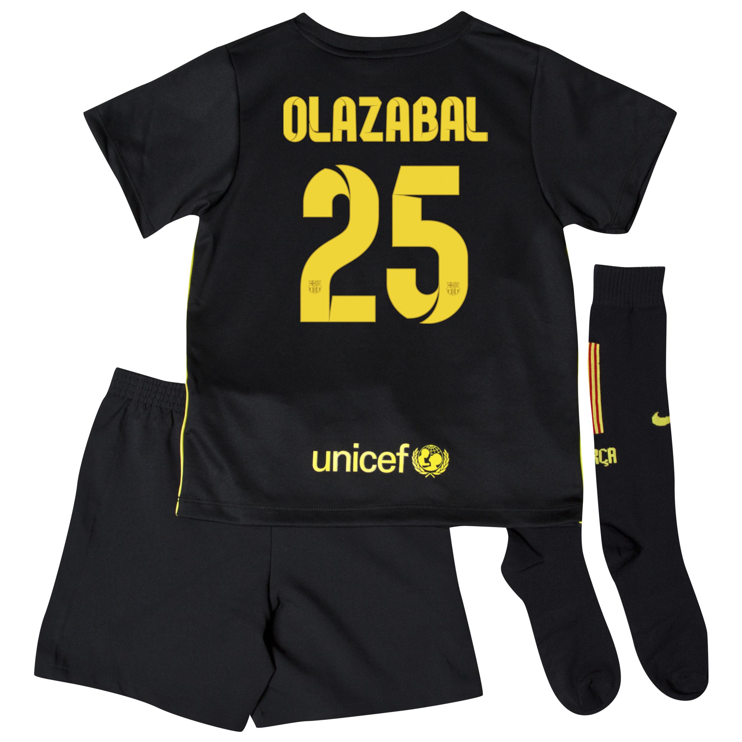 Barcelona Third Kit 2013/14 - Little Boys with Olazábal 25 printing
