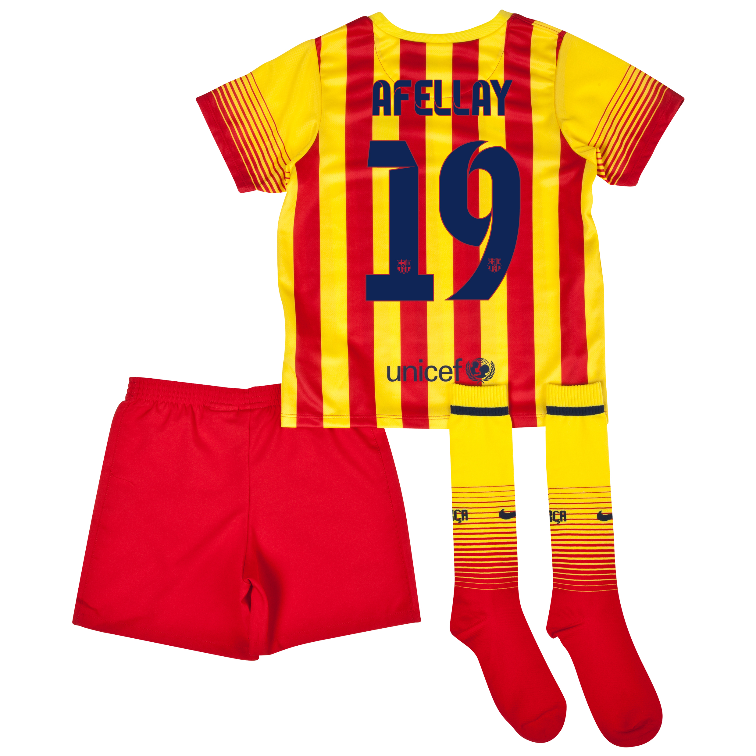 Barcelona Away Kit 2013/14 - Little Boys with Afellay 19 printing