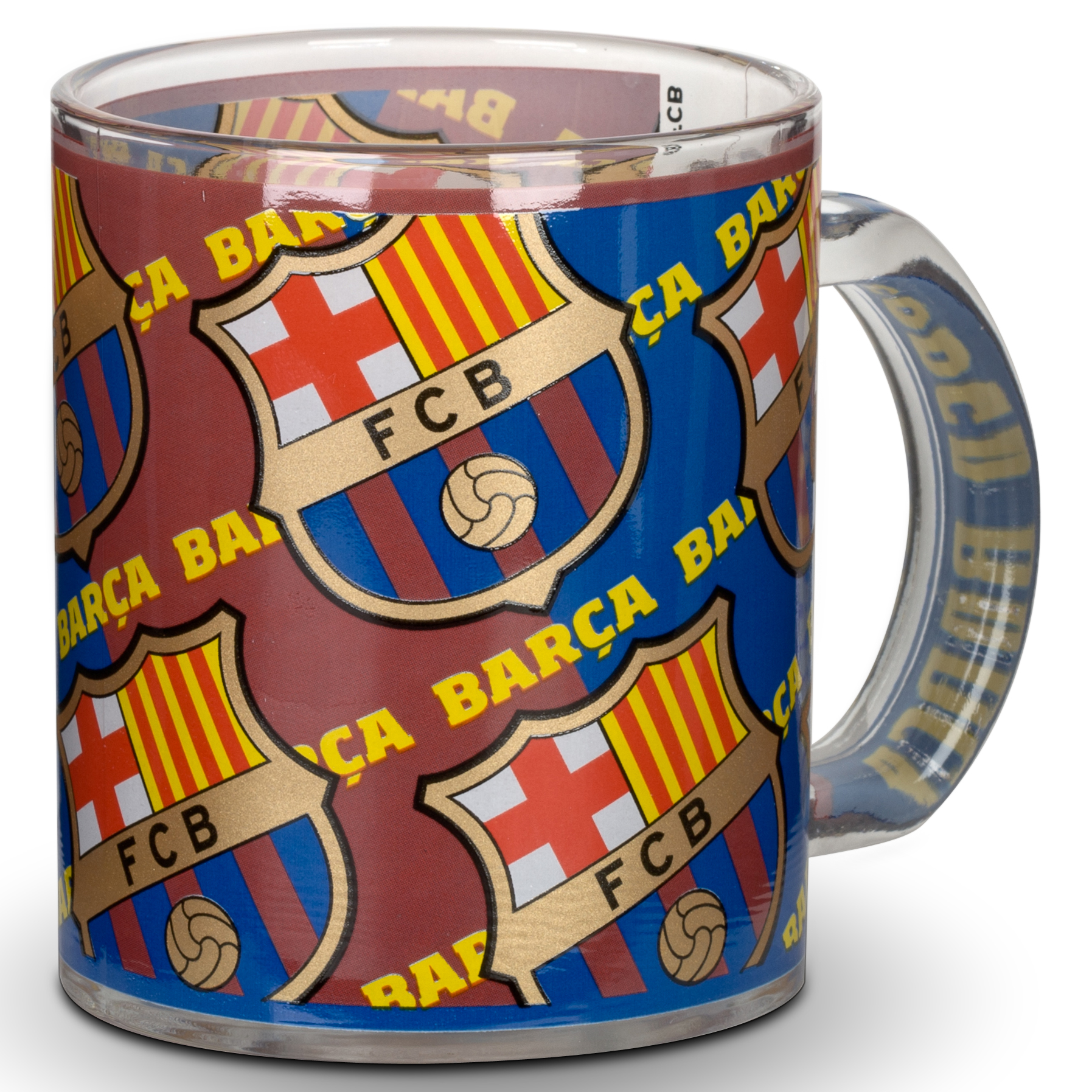 Barcelona Multi Crest Glass Mug