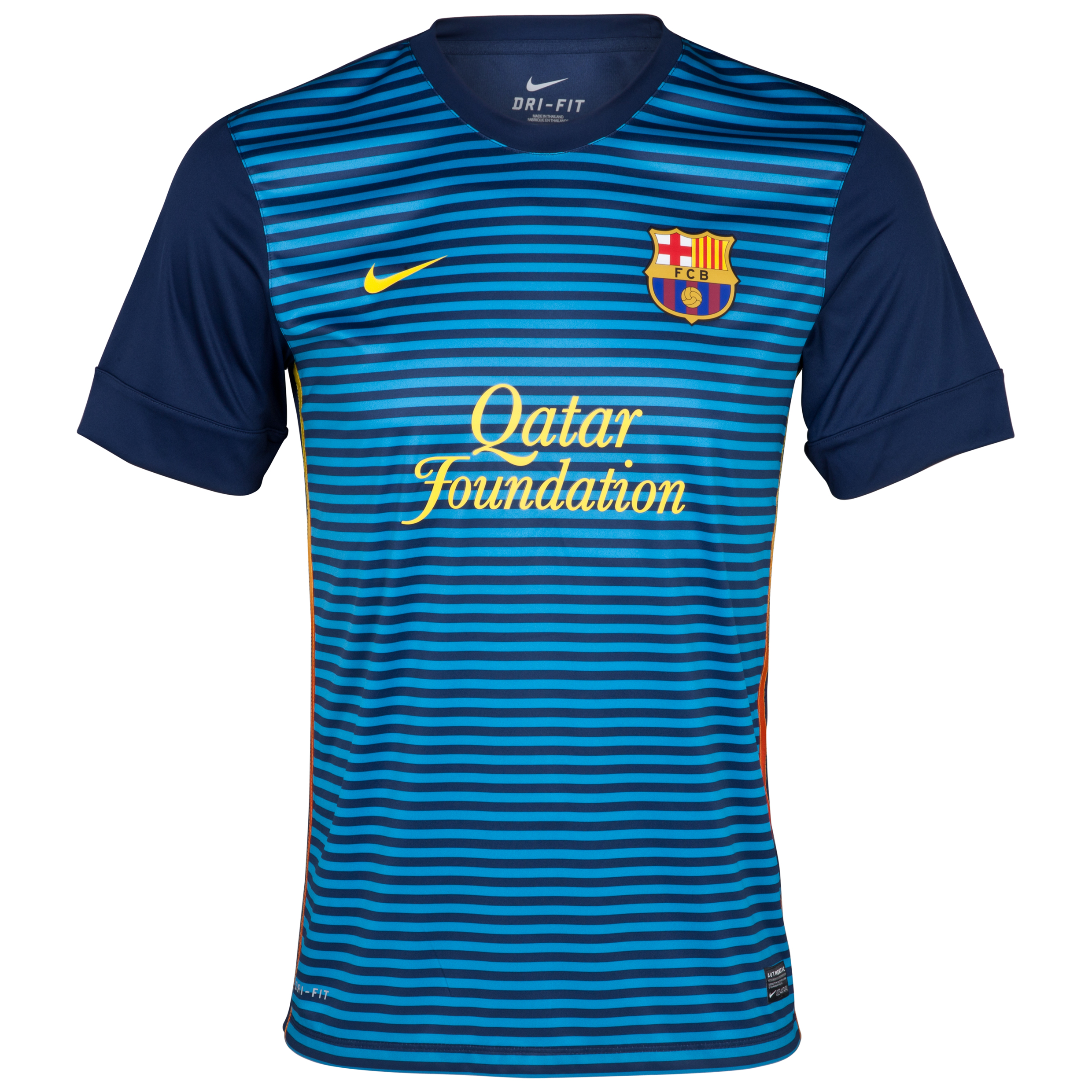 Barcelona Short Sleeve Prematch Top 1 - Midnight Navy/Dynamic Blue/Tour Yellow
