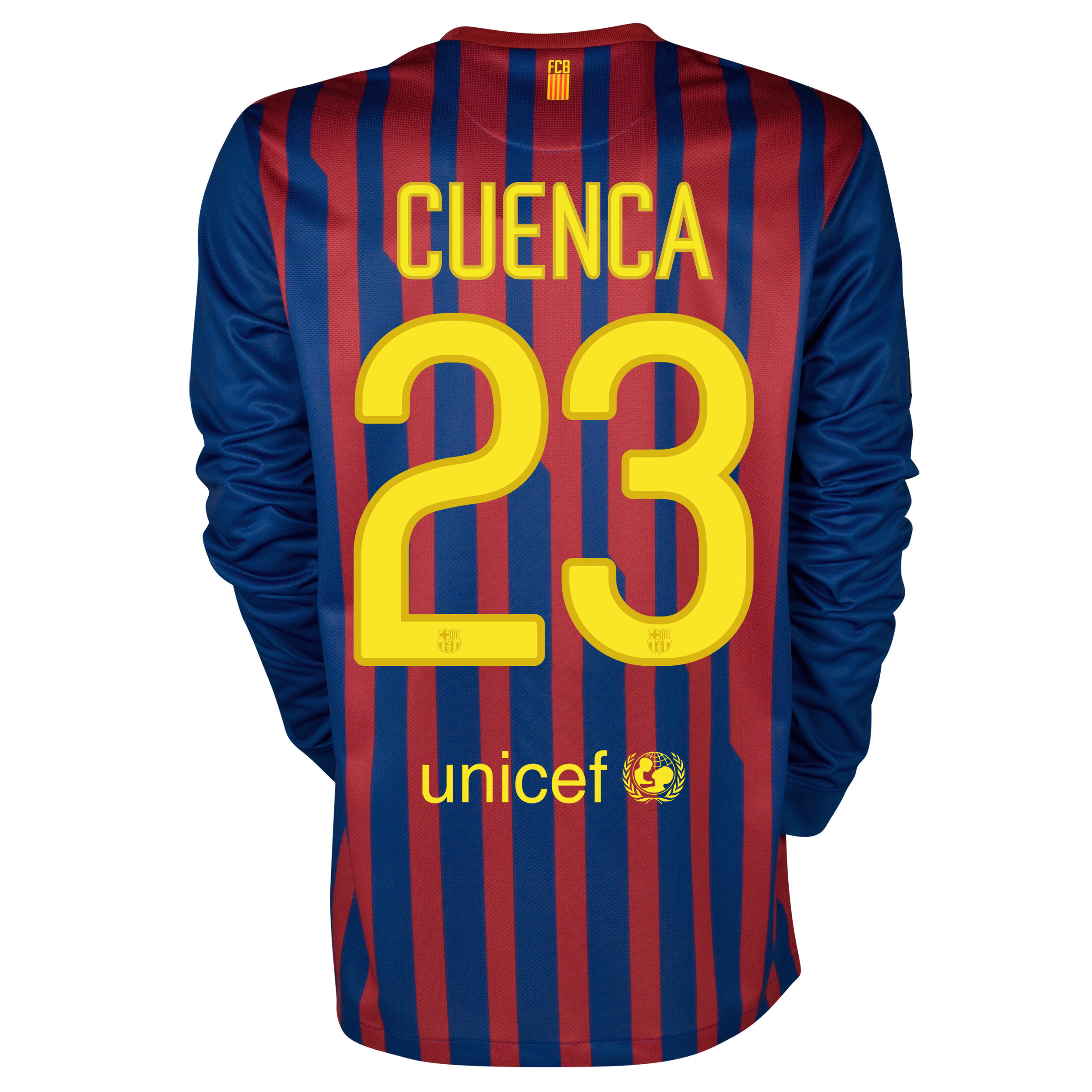 Barcelona Home Shirt 2011/12 - Long Sleeved with Cuenca 23 printing