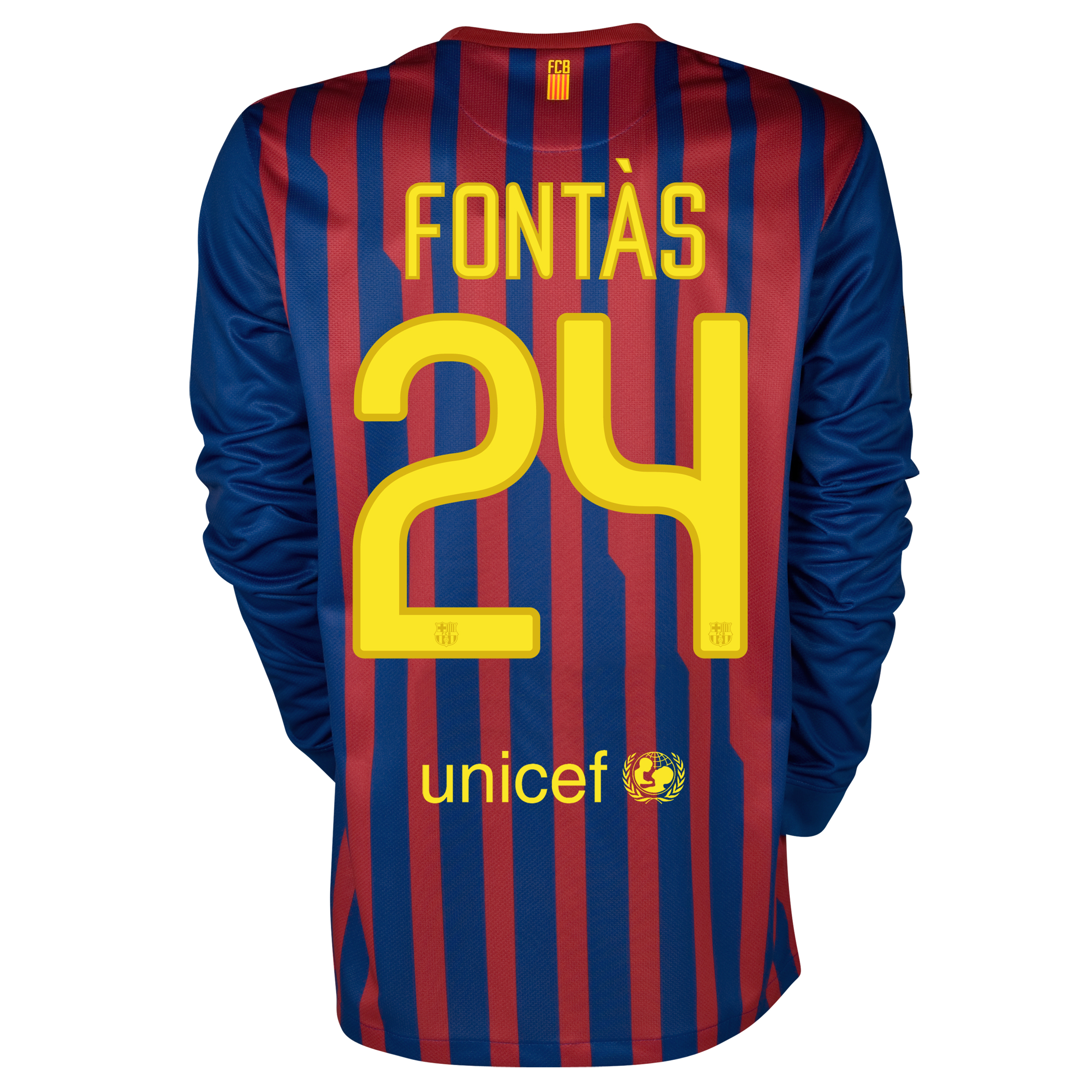 Barcelona Home Shirt 2011/12 - Long Sleeved with Fontàs 24 printing