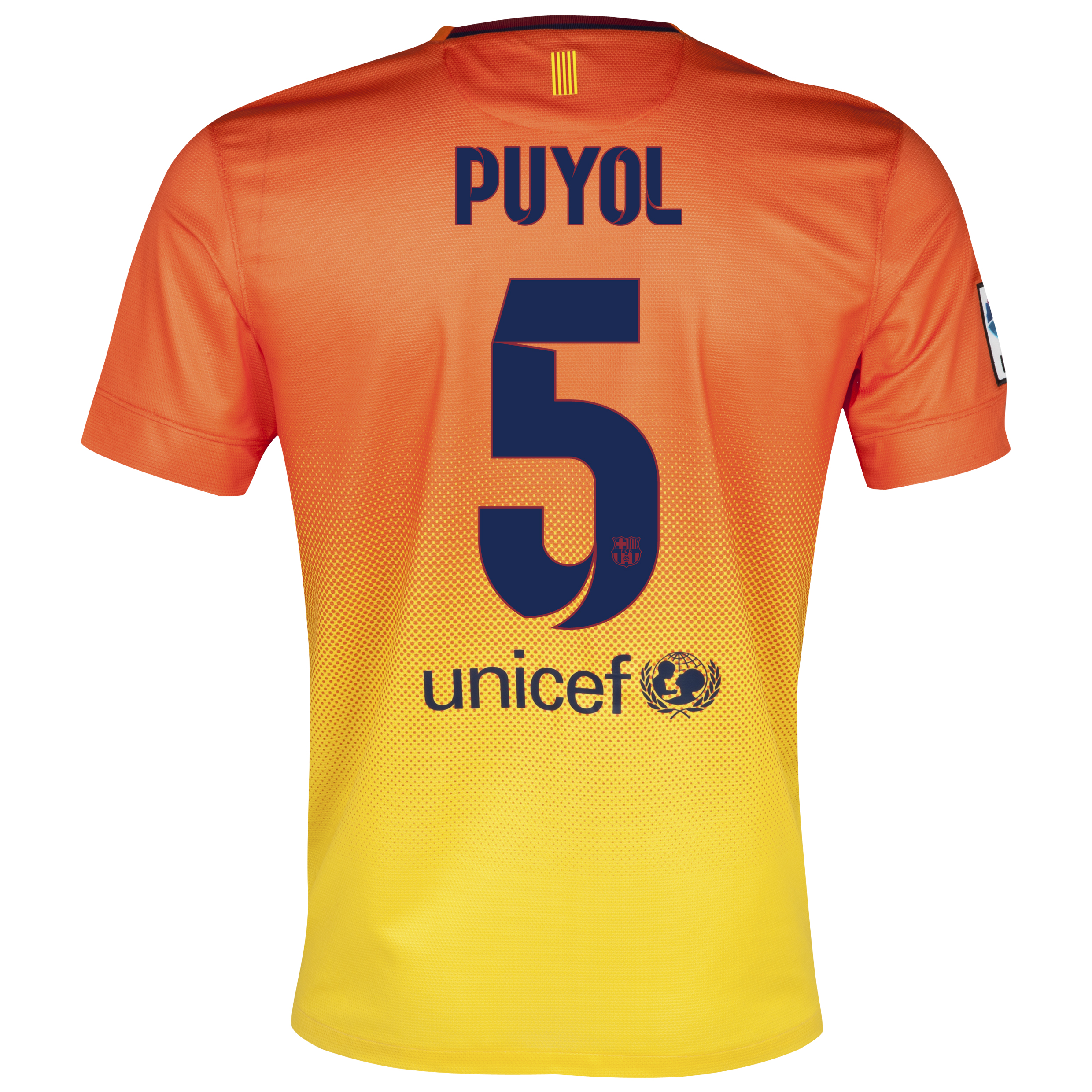Barcelona Away Shirt 2012/13 with Puyol 5 printing