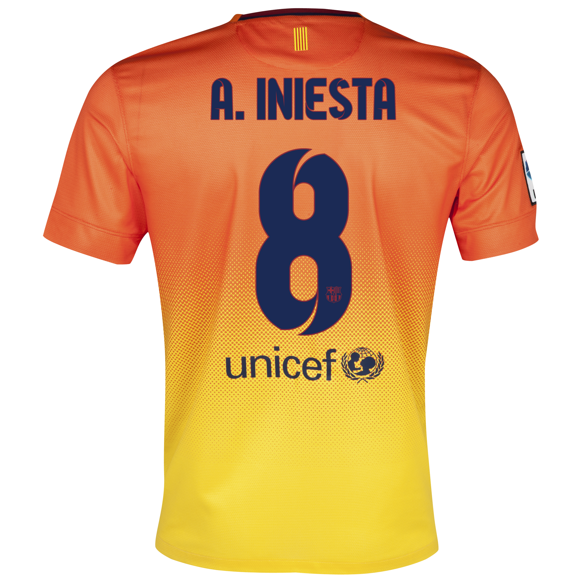 Barcelona Away Shirt 2012/13 with A. Iniesta  8 printing