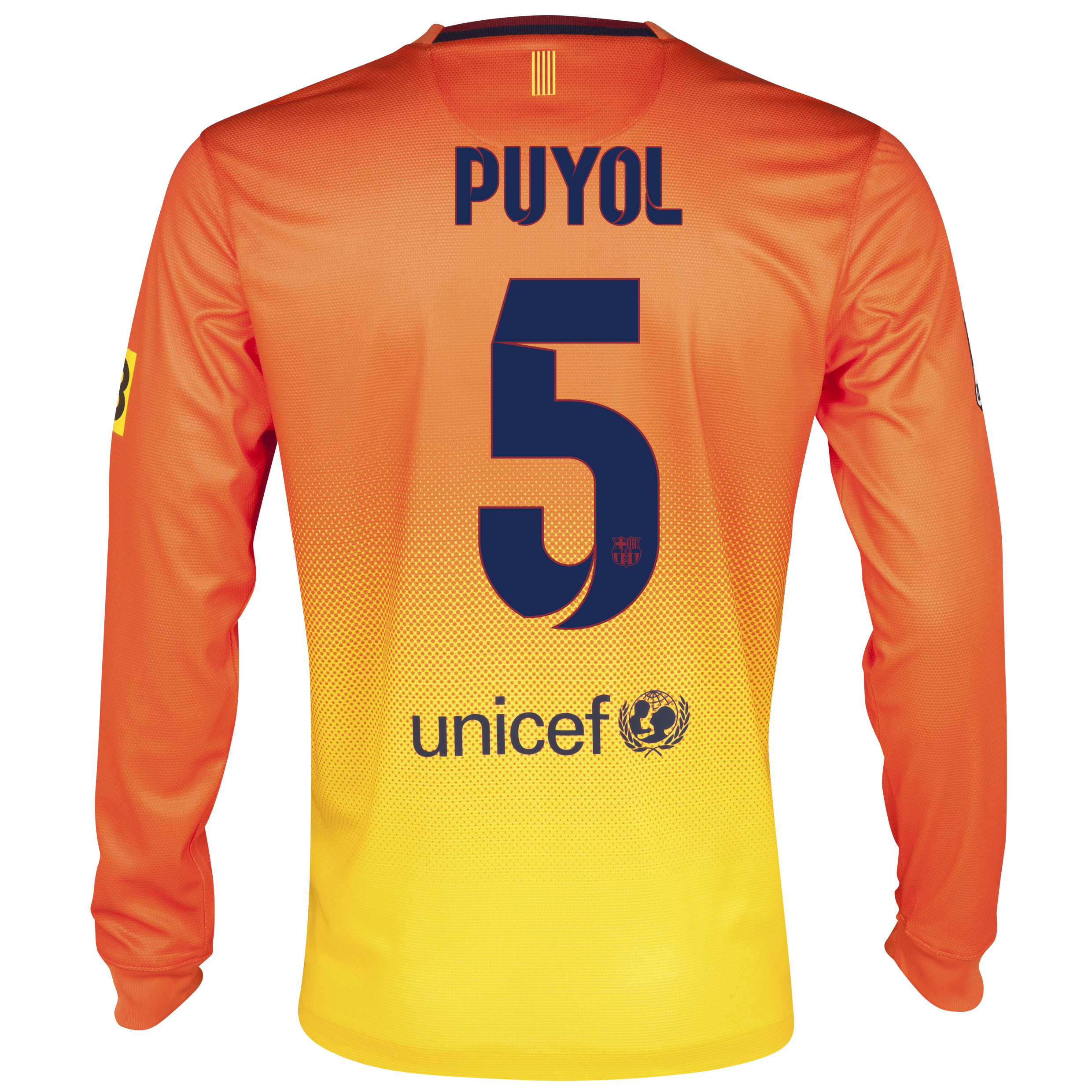 Barcelona Away Shirt 2012/13 - Long Sleeved with Puyol 5 printing