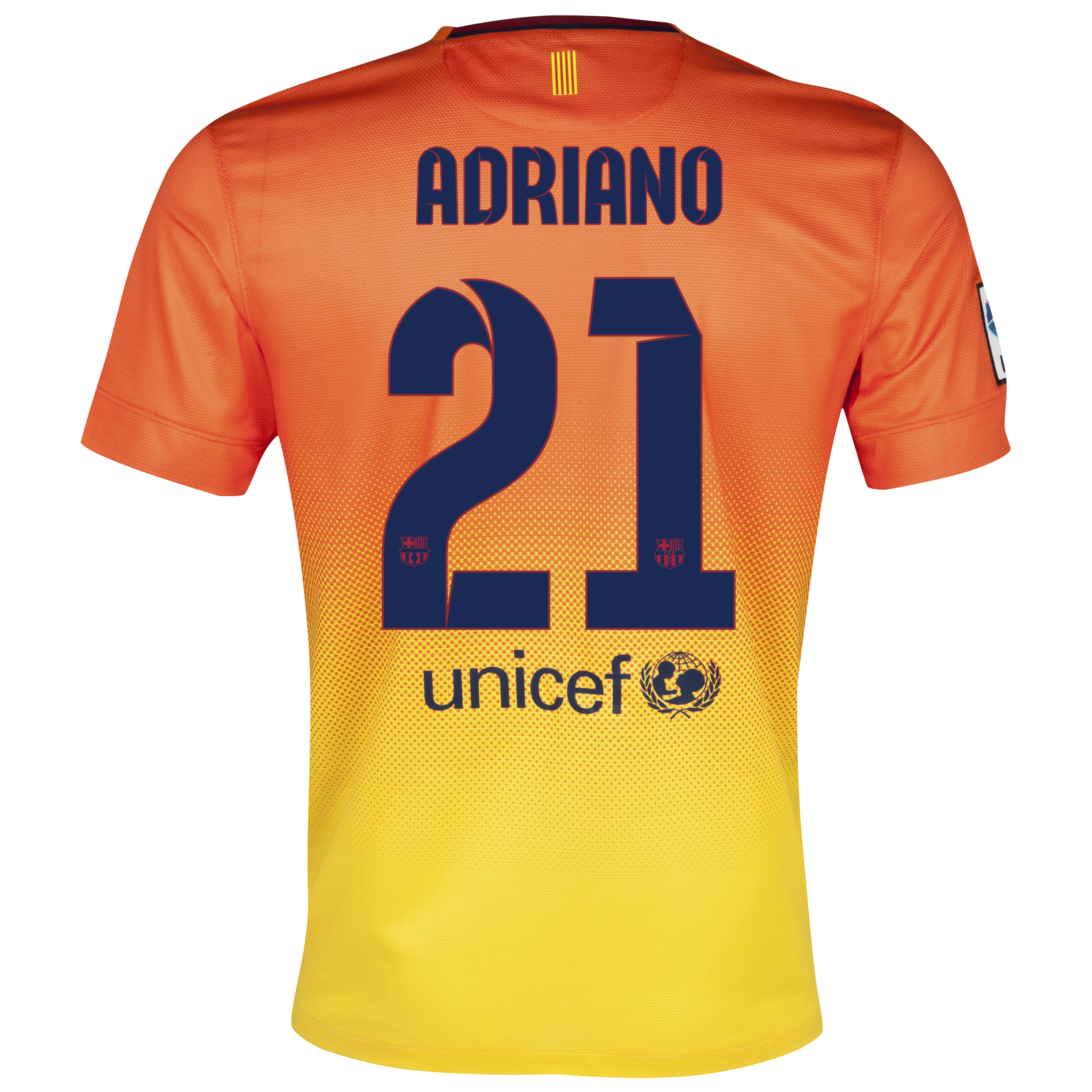 Barcelona Away Shirt 2012/13  - Youths with Adriano 21 printing