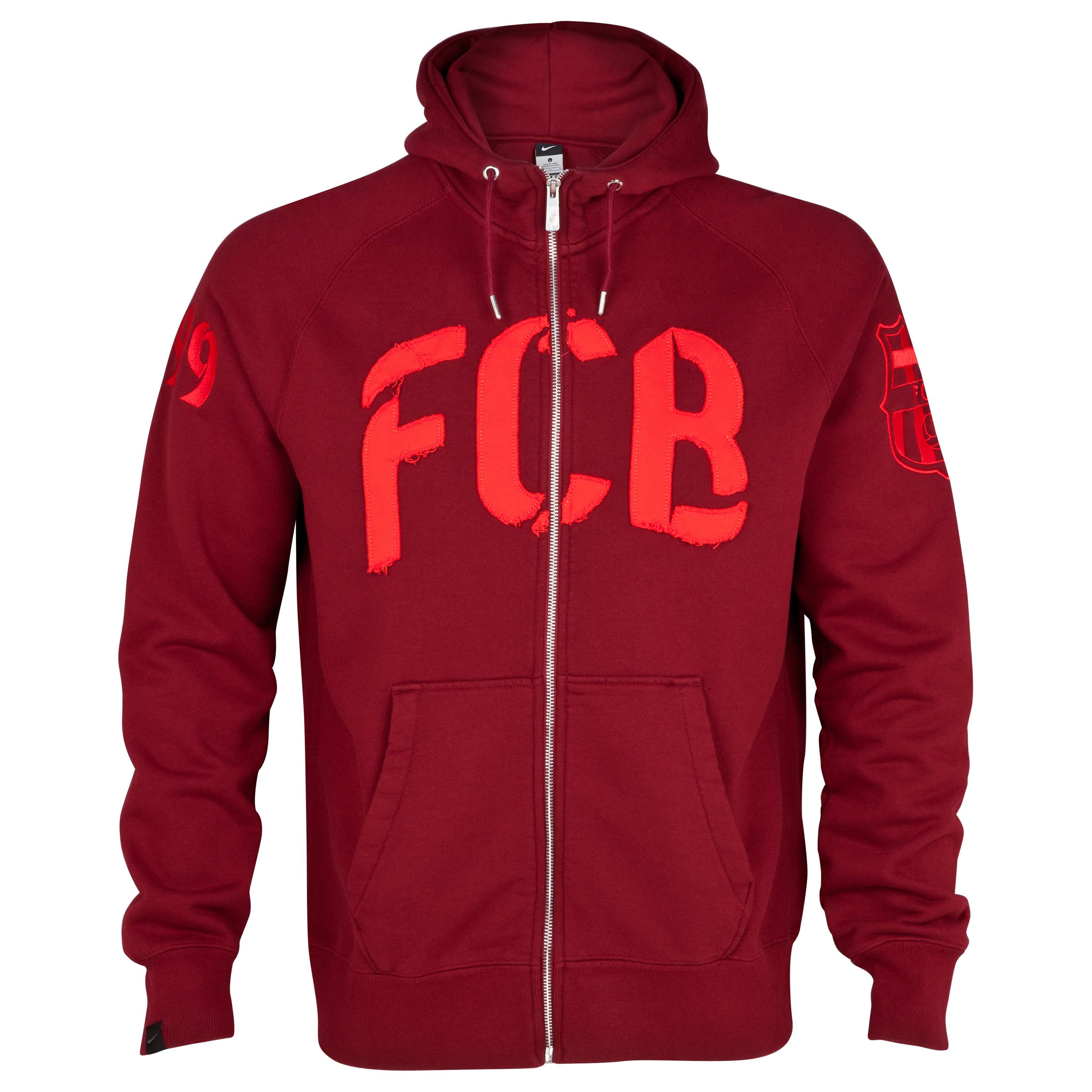 Barcelona Authentic AW77 Full Zip Hoodie - Team Red