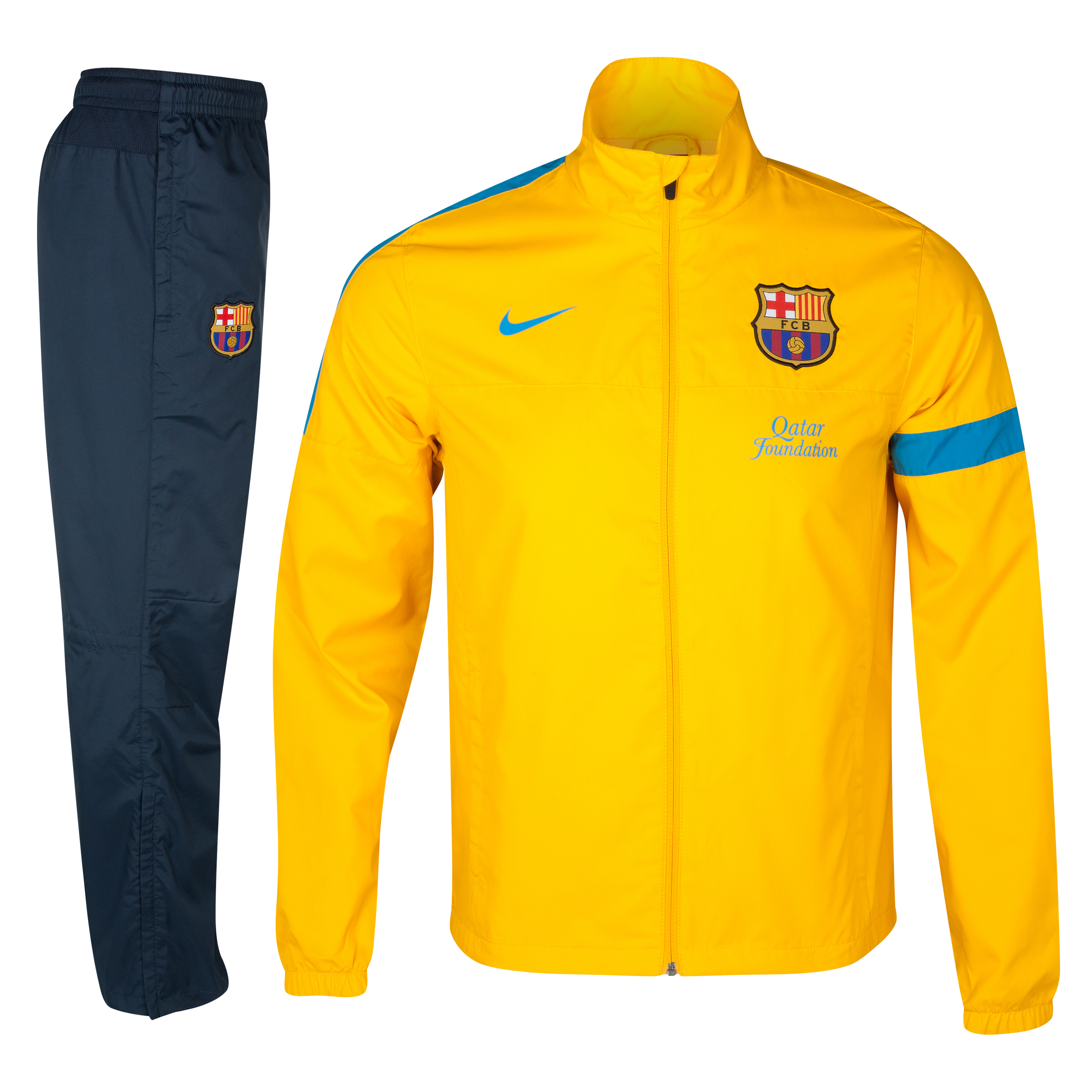 Barcelona Sideline Woven Warm Up Tracksuit - University Gold/Dynamic Blue - Youths