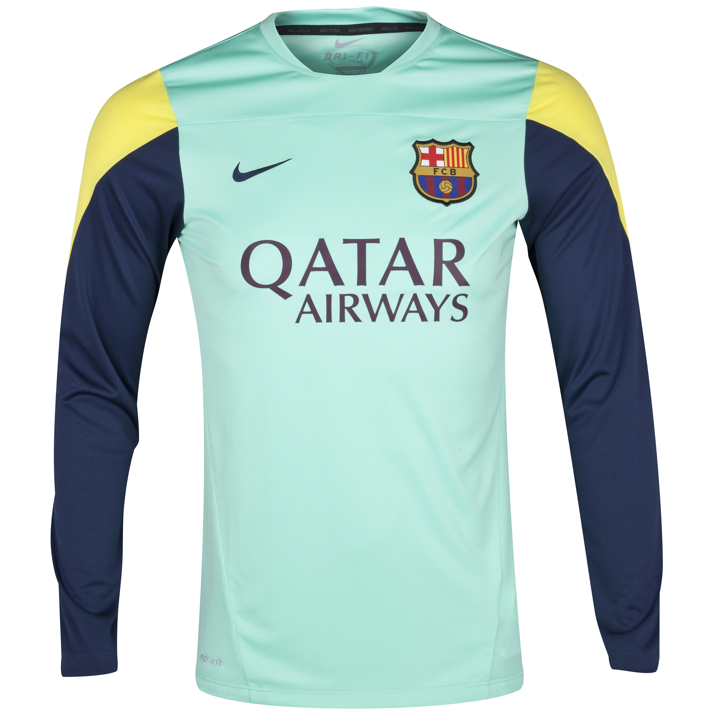 Barcelona Squad Long Sleeve Training Top Green