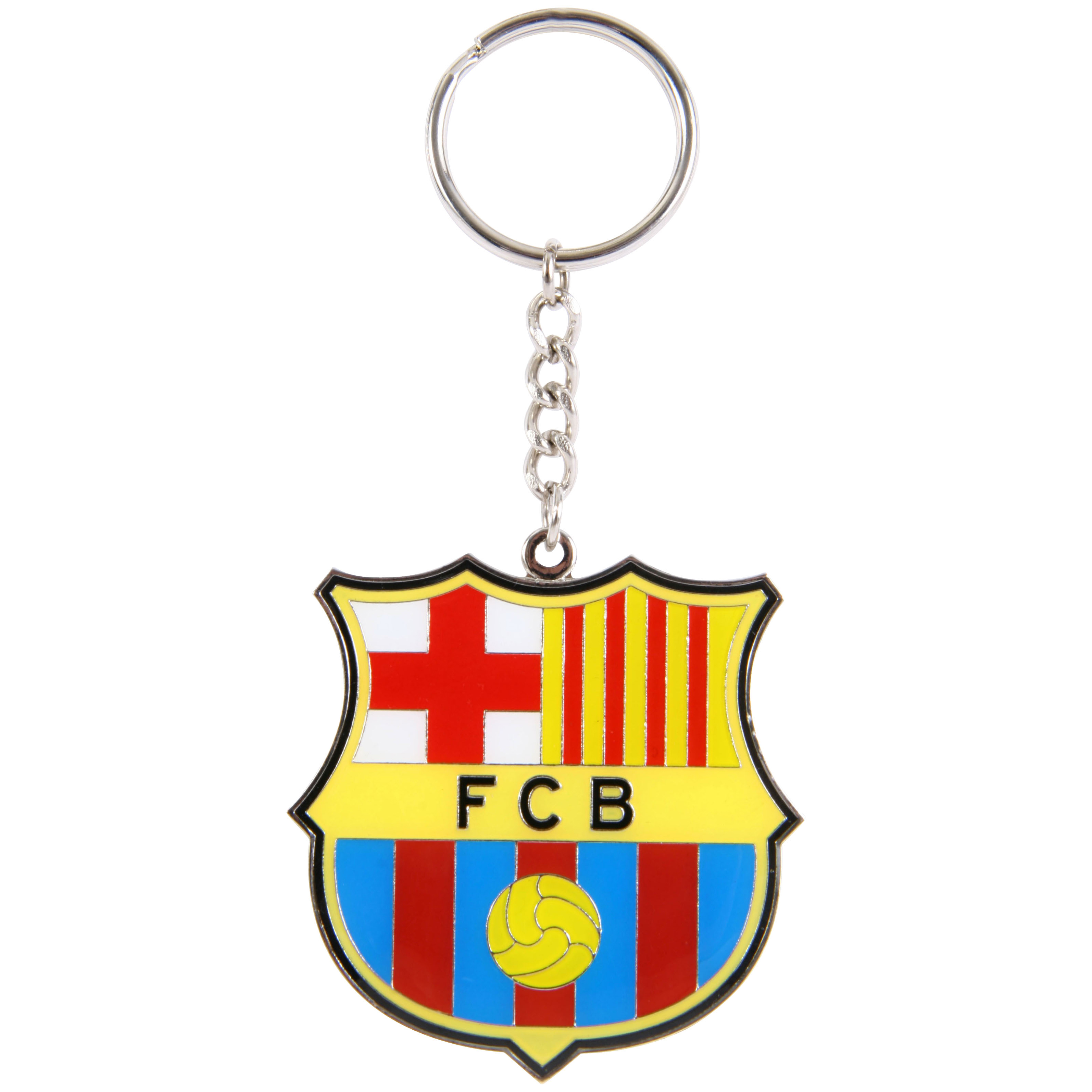 Llavero en forma de escudo del FC Barcelona - Plateado
