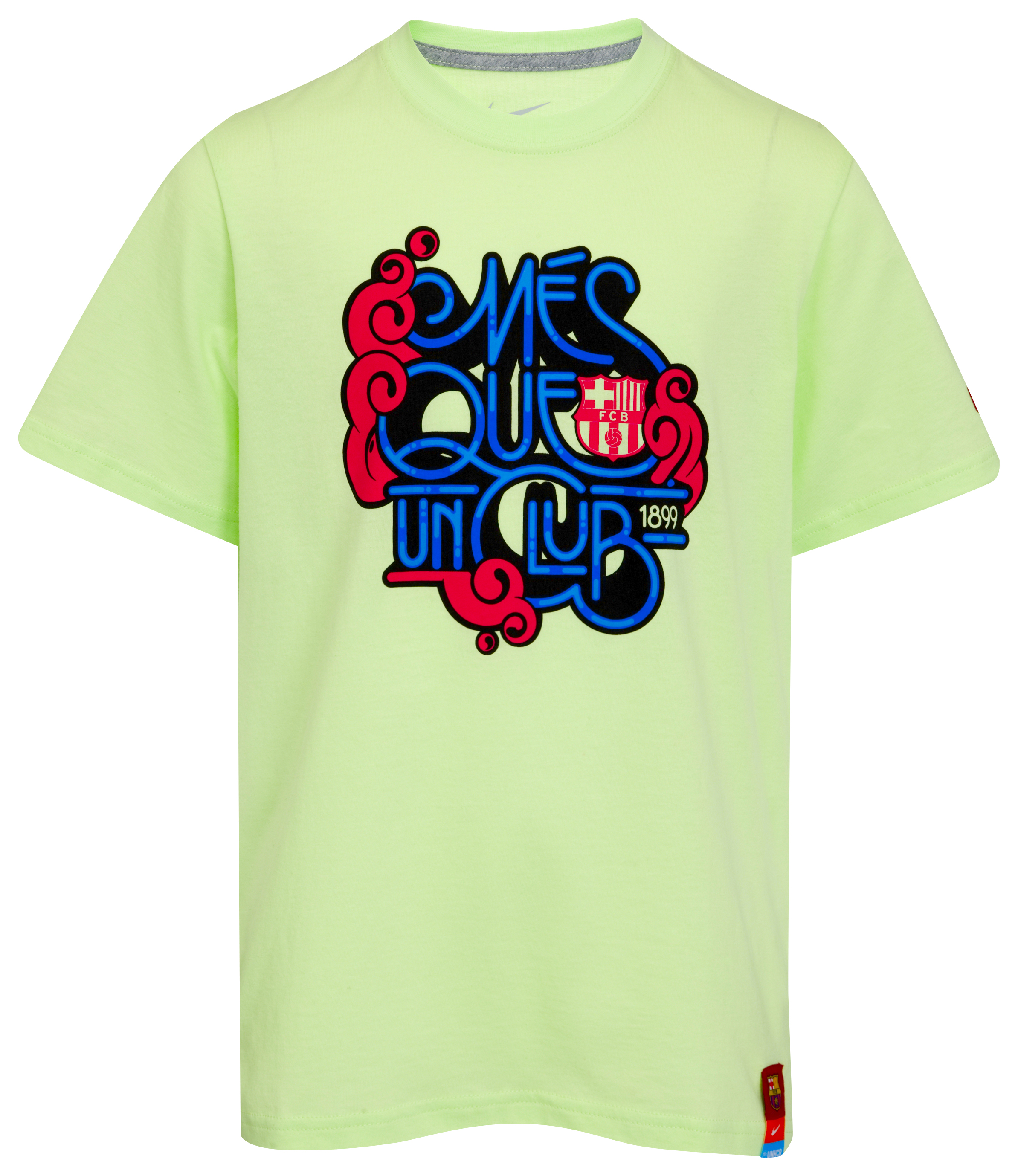 Barcelona MES Cotton T-Shirt - Liquid Lime/Dark Grey Heather.
