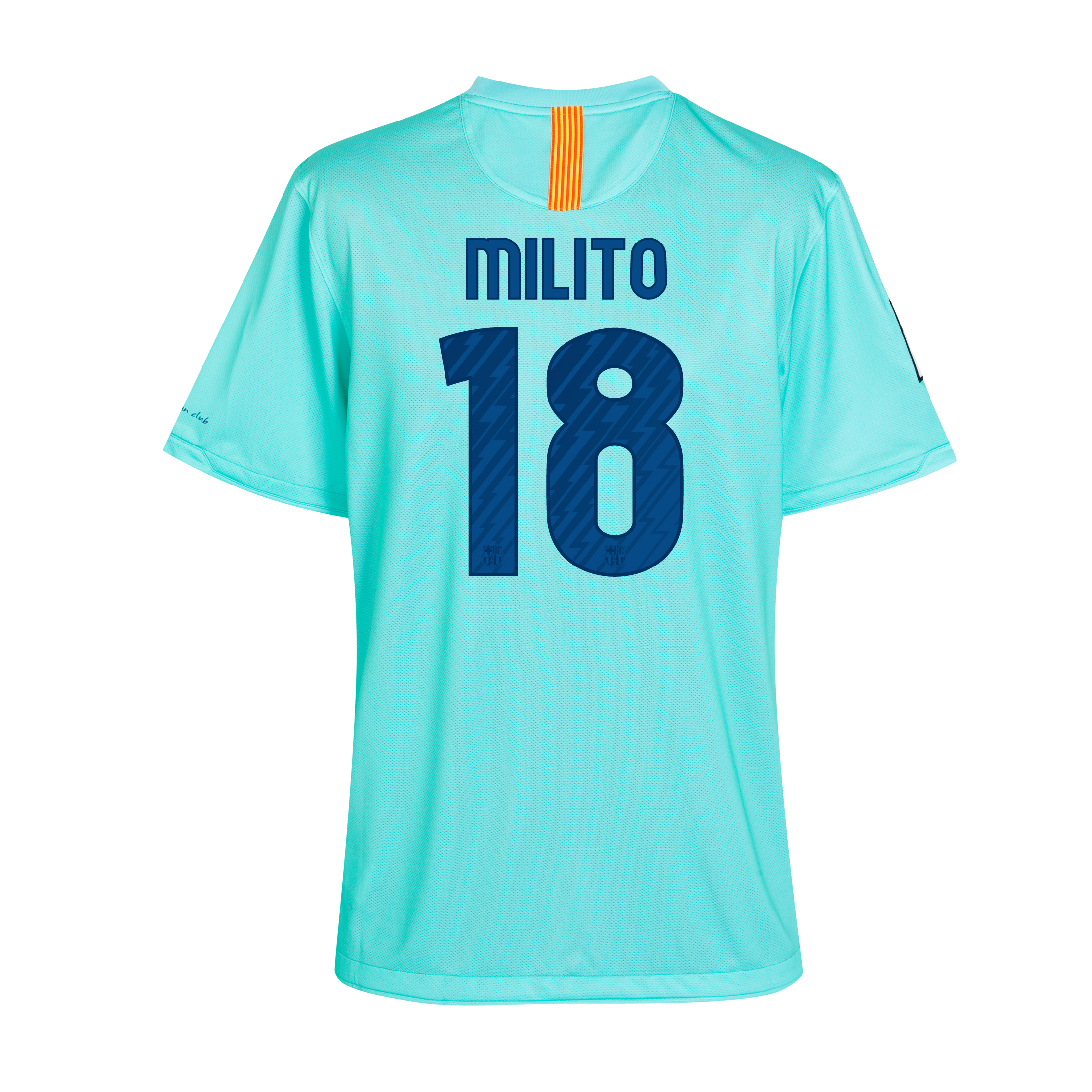 <br>Barcelona Away Shirt 2010/11 with Milito 18 printing