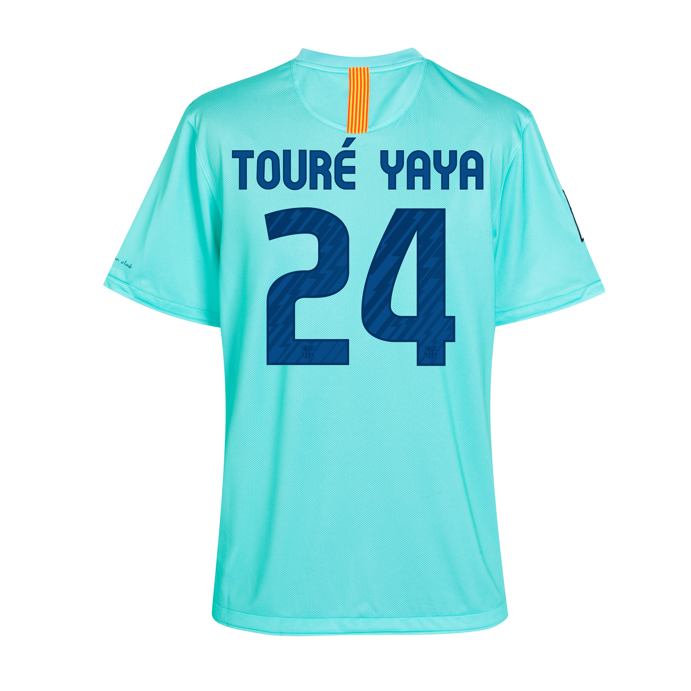 Barcelona Away Shirt 2010/11 including World Club Champions Badge with Toure Yaya 24 printing