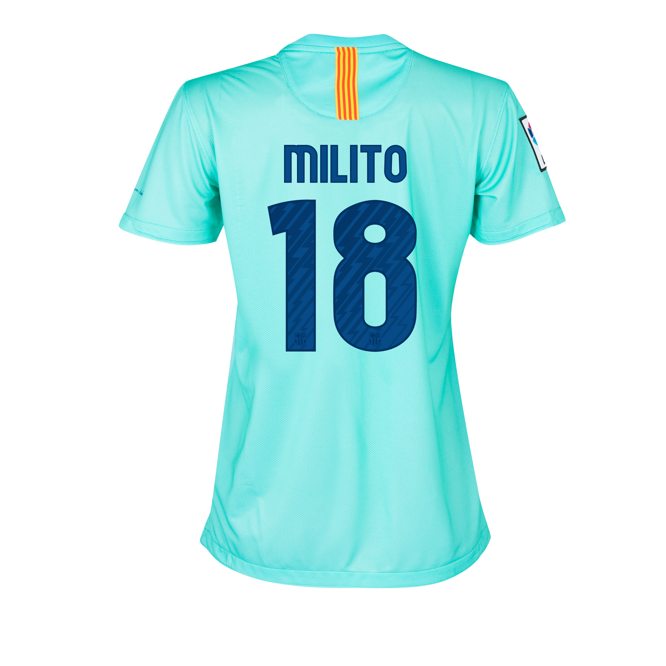 Barcelona Away Shirt 2010~11 with Milito 18 printing Womens