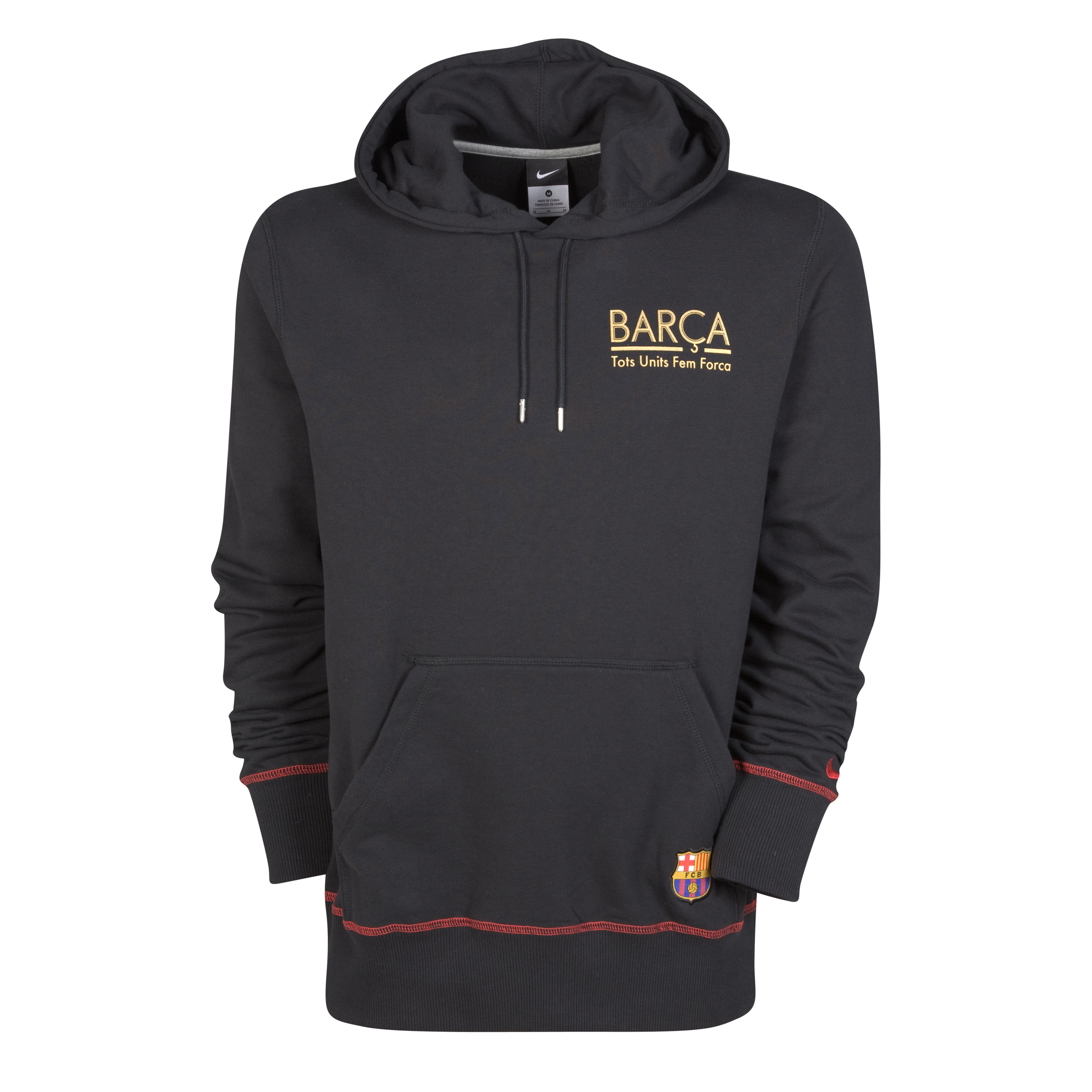 Barcelona Core Hoody - Black/Varsity Red.