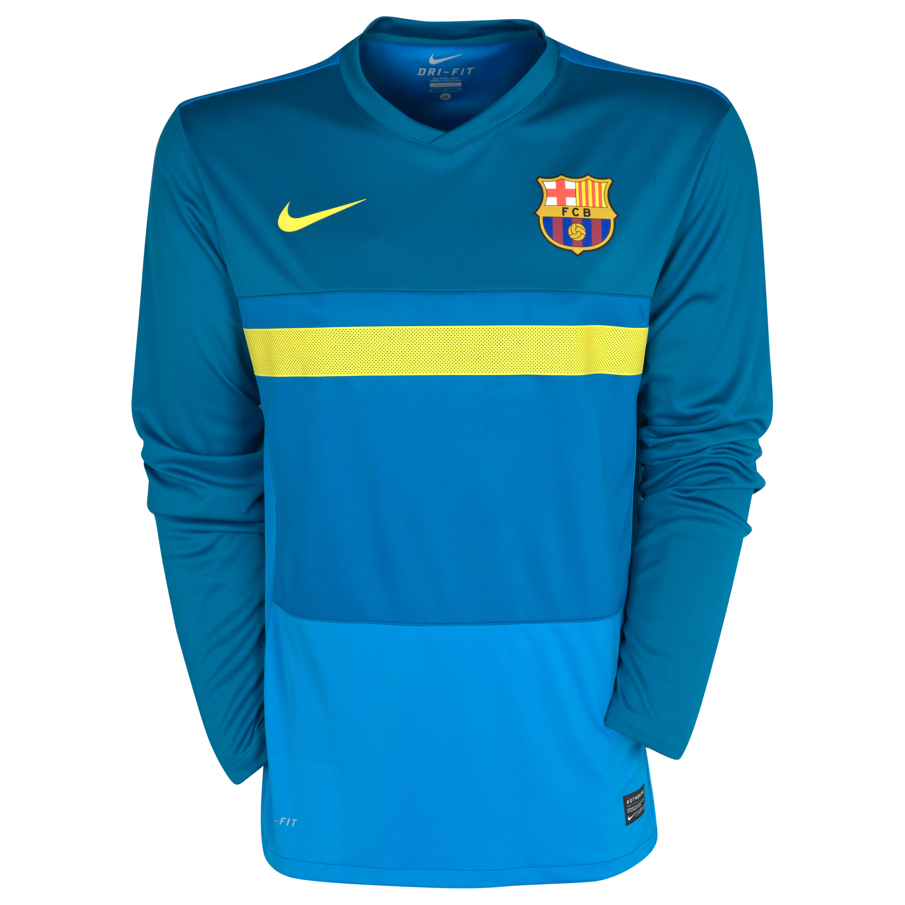 Barcelona Pre Match Top II Long Sleeve Dark Teal~Imperial Blue~Tour Yellow
