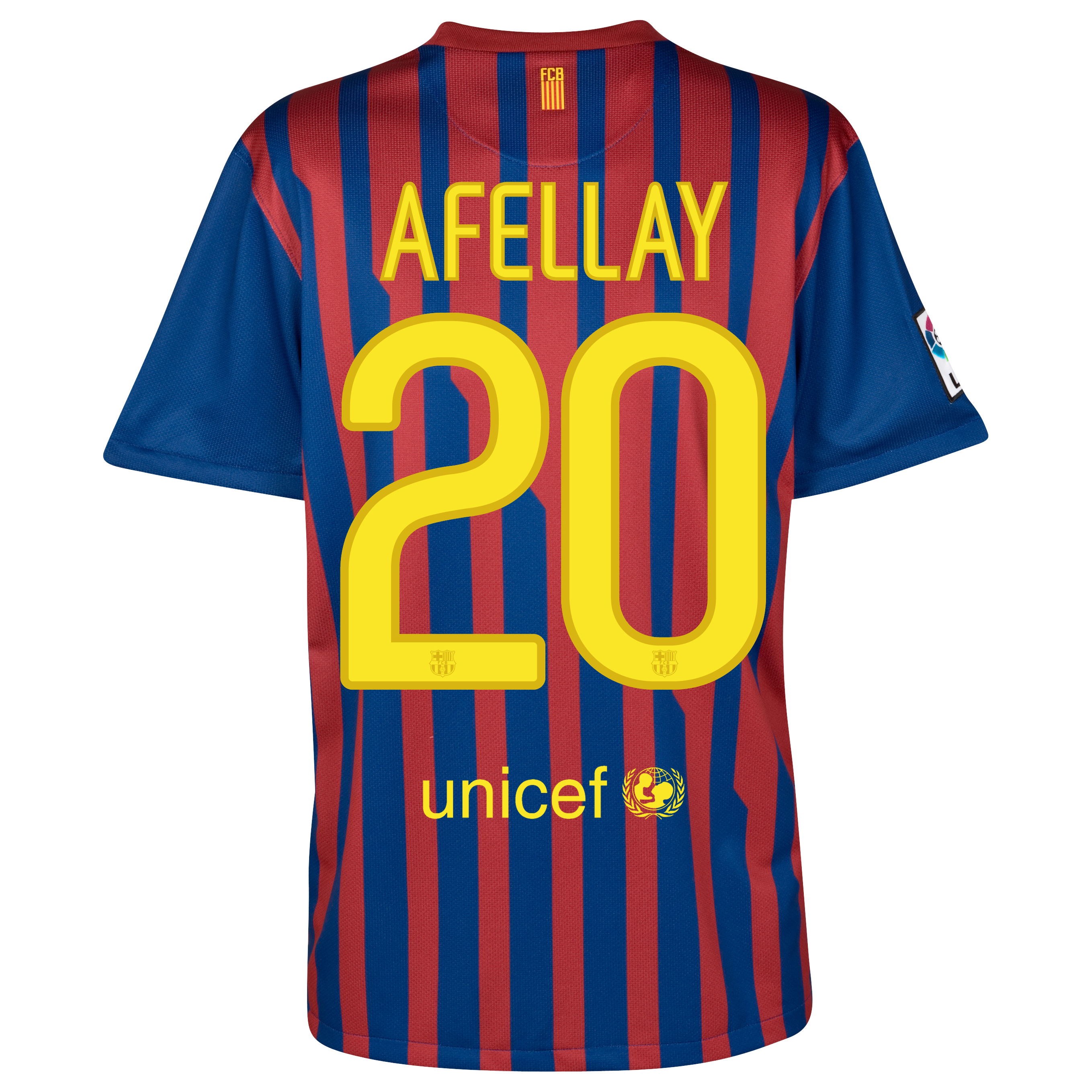 Barcelona Home Shirt 2011/12 - Kids with Afellay 20 printing.