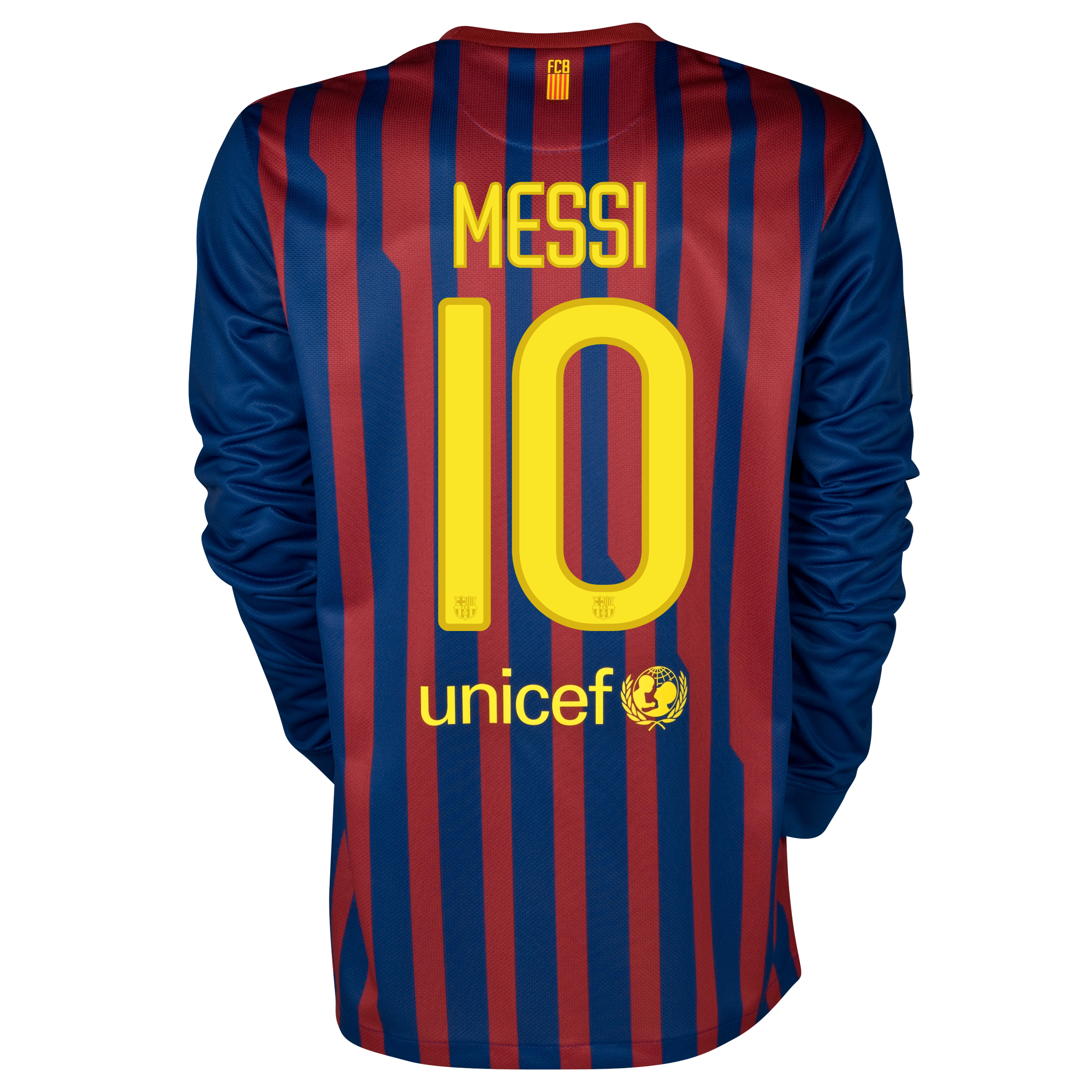 Barcelona Home Jersey 2011/12 - Long Sleeved with Messi 10 printing