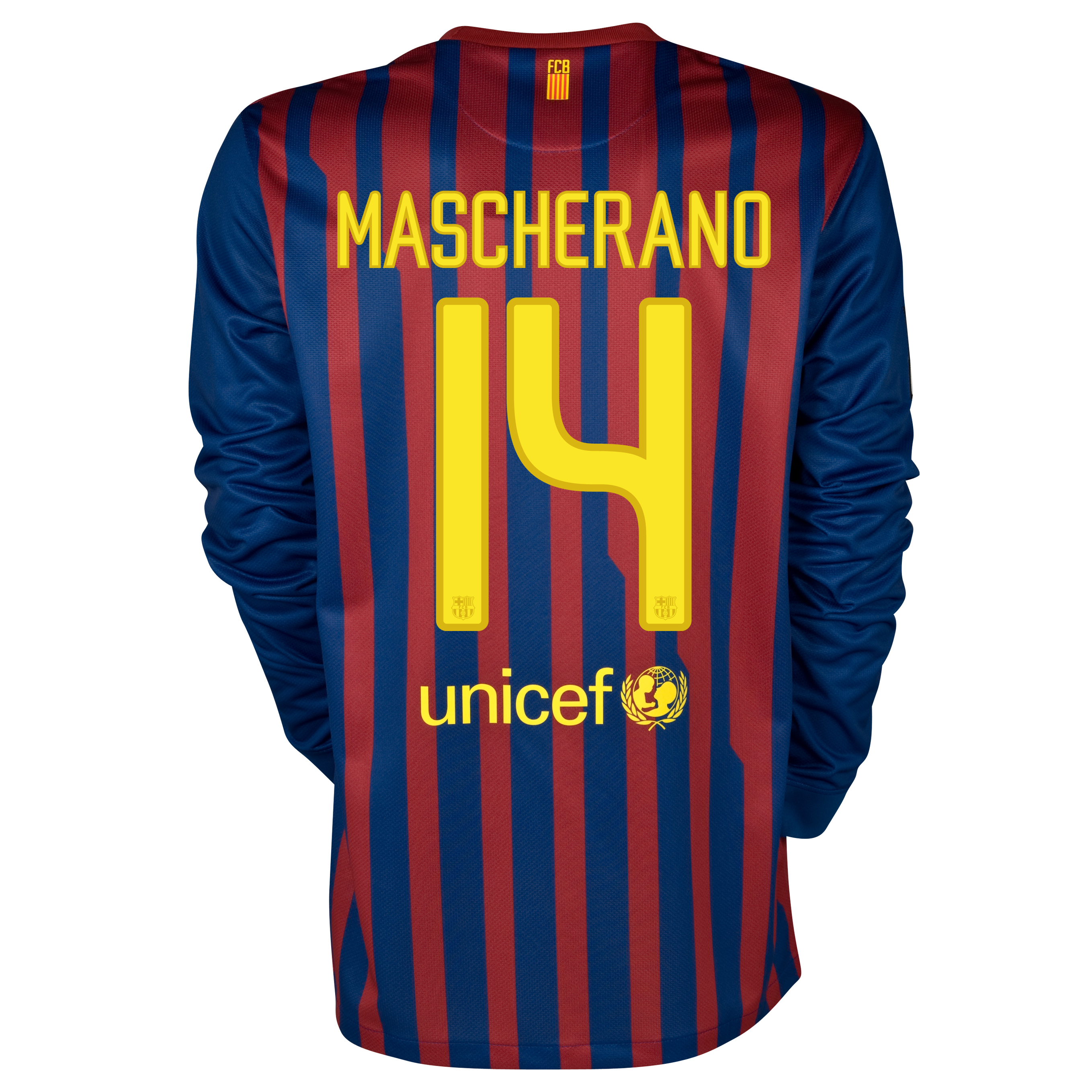 <br>Barcelona Home Shirt 2011/12 Long Sleeved with Mascherano 14 printing