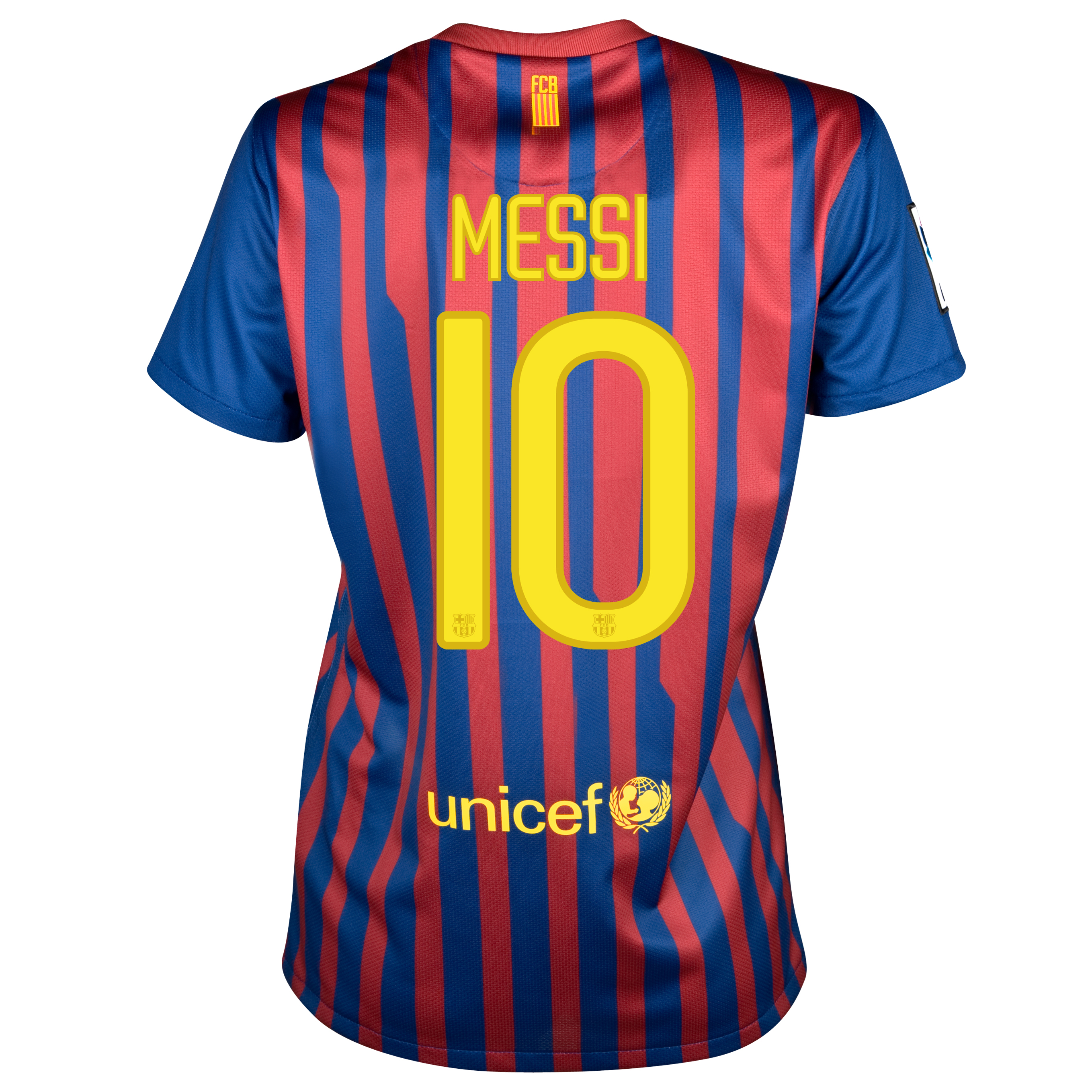 Barcelona Home Jersey 2011/12 - Womens with Messi 10 printing.