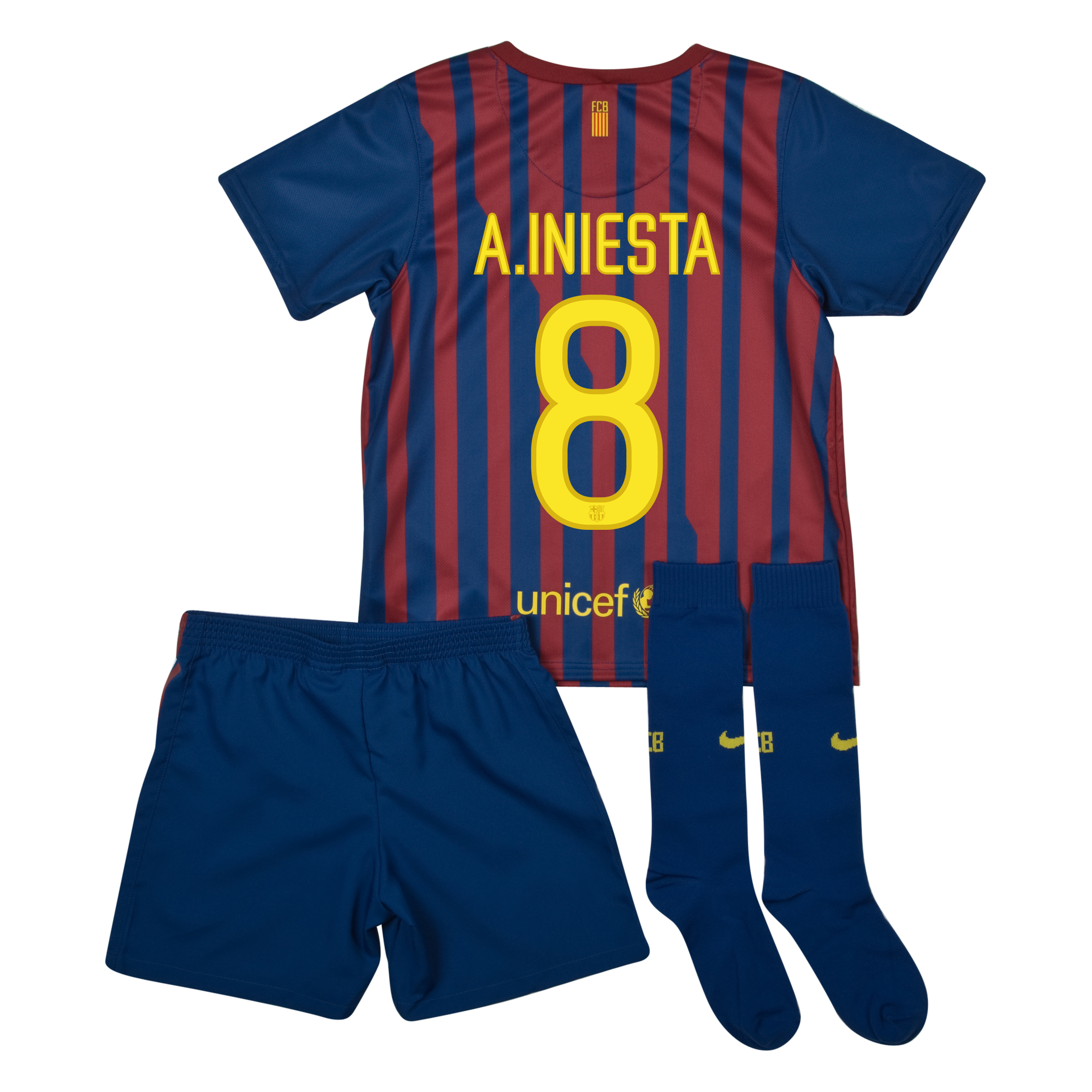 Barcelona Home Kit 2011-12 - Little Kids with A. Iniesta  8 printing