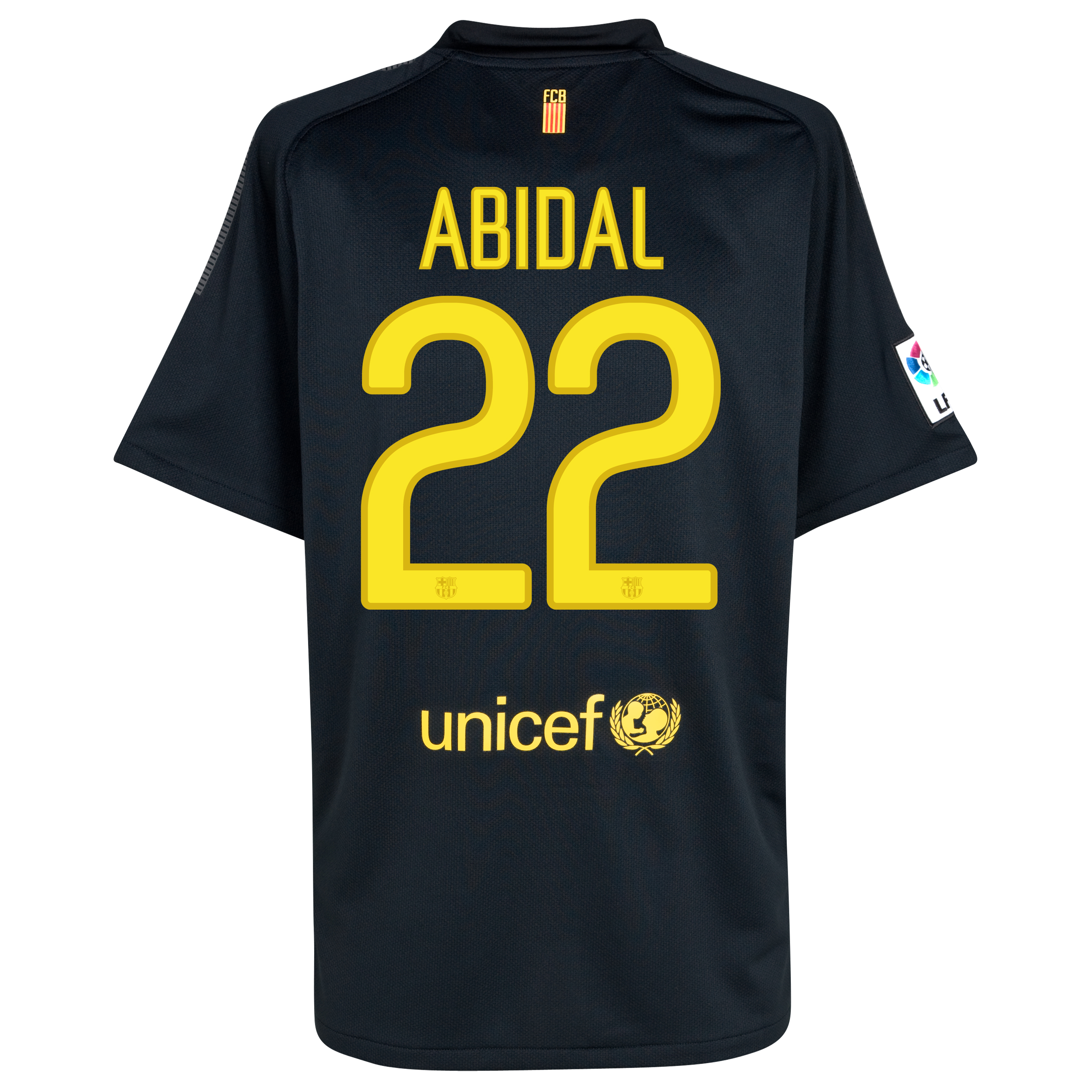 Barcelona Away Shirt 2011/12 with Abidal 22 printing.