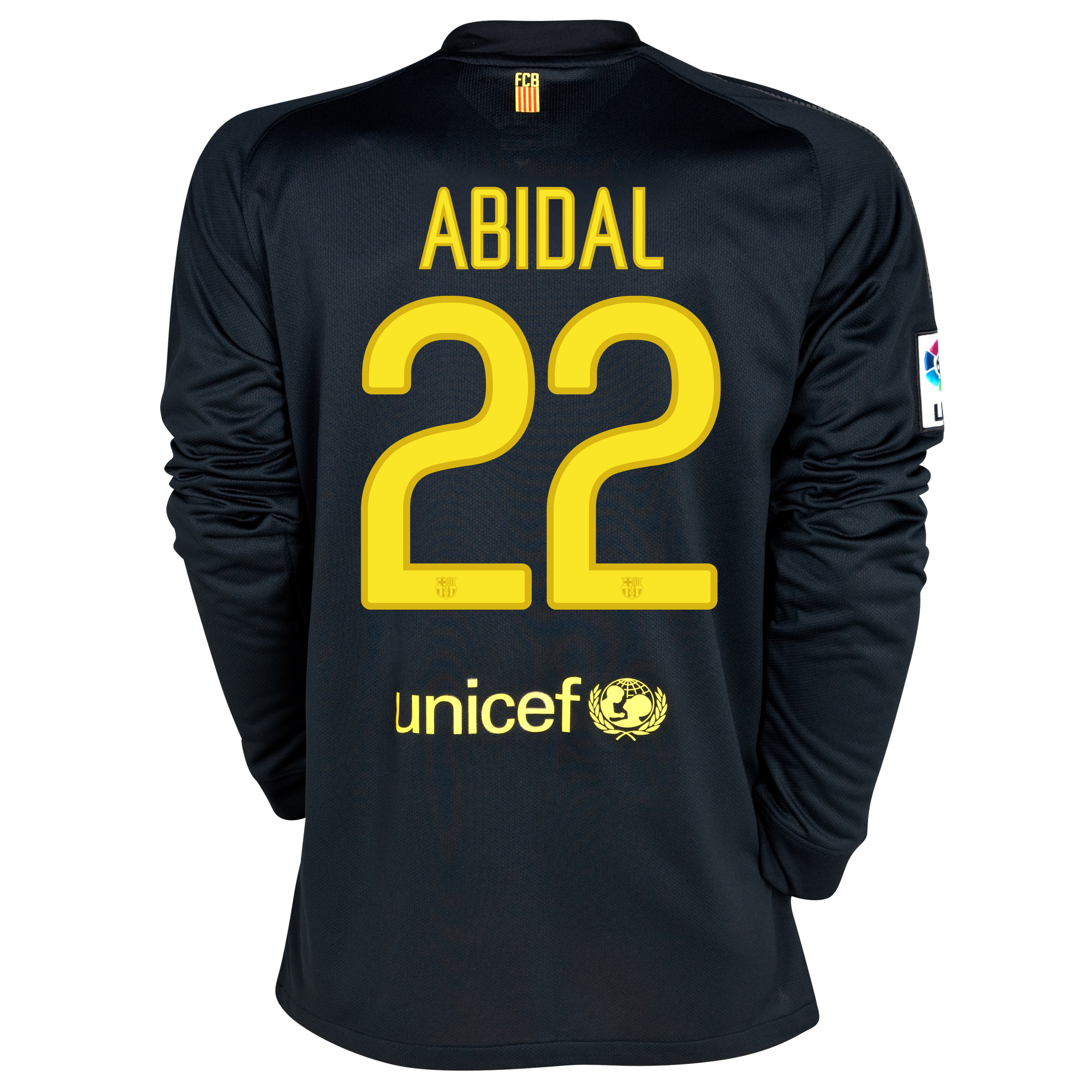 Barcelona Away Shirt 2011/12 - Long Sleeved with Abidal 22 printing.
