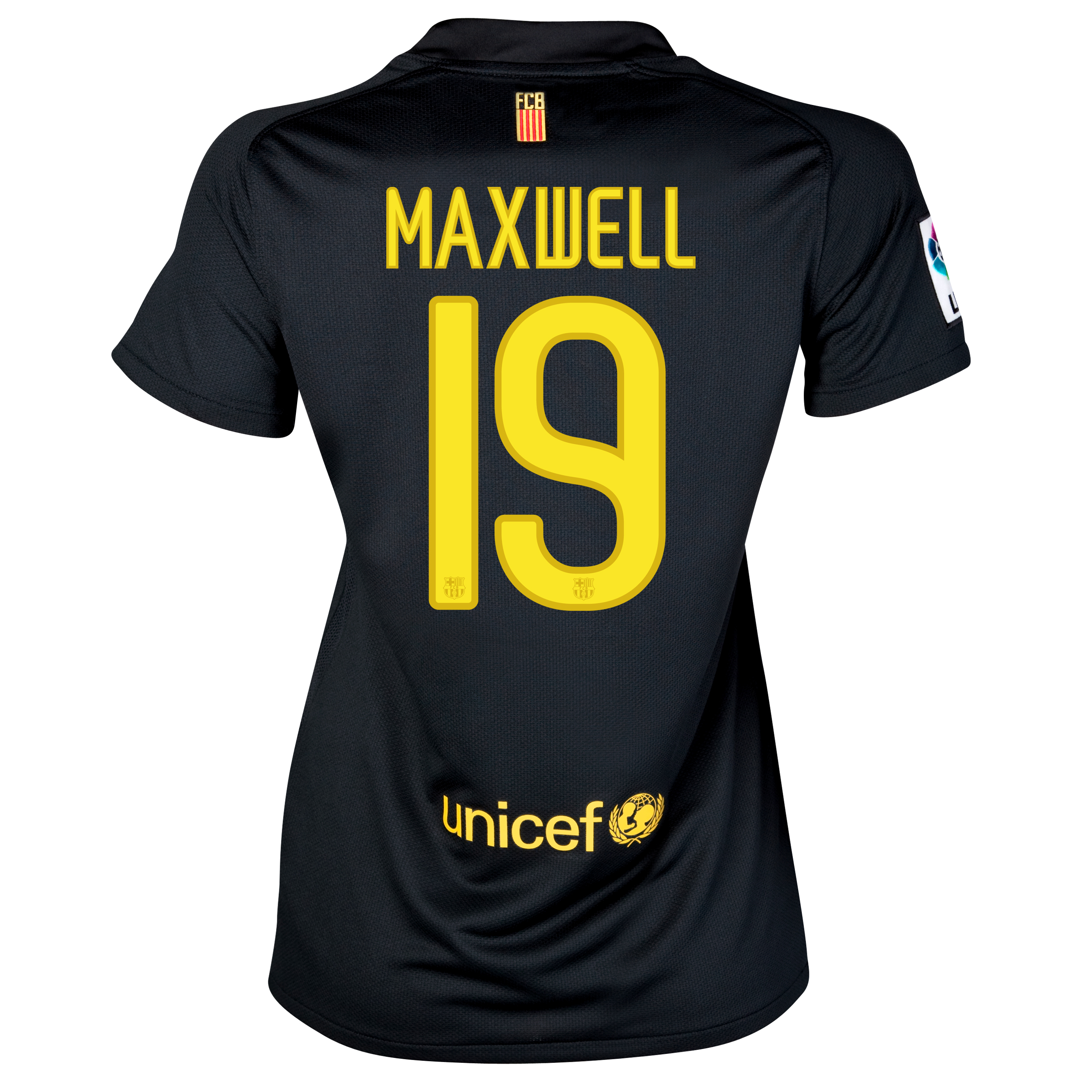 Barcelona Away Shirt 2011/12 - Womens with Maxwell 19 printing.