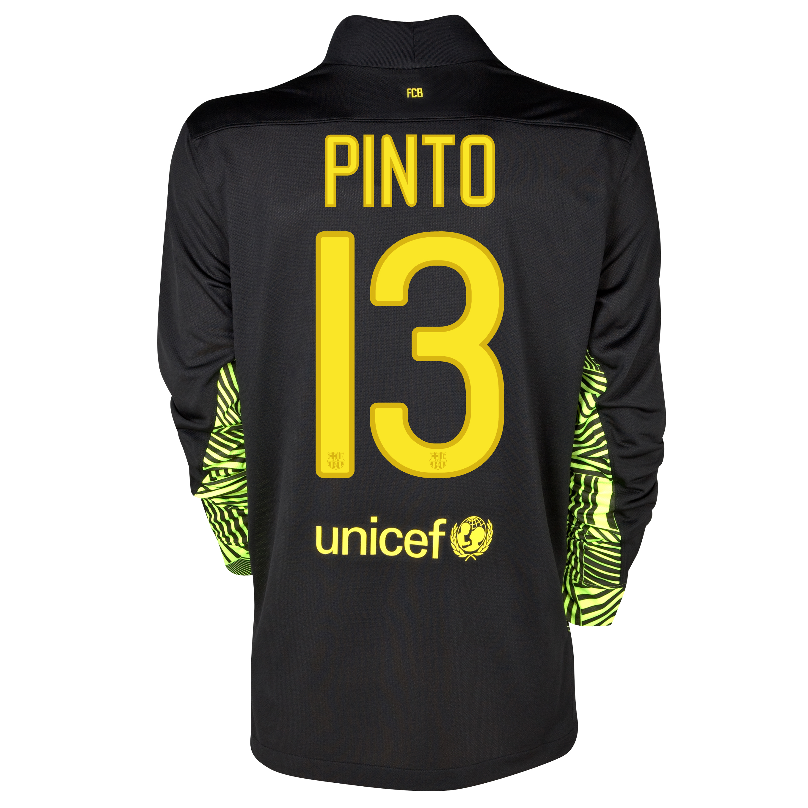 Barcelona Home Goalkeeper Shirt 2011/12 with Pinto 13 printing.