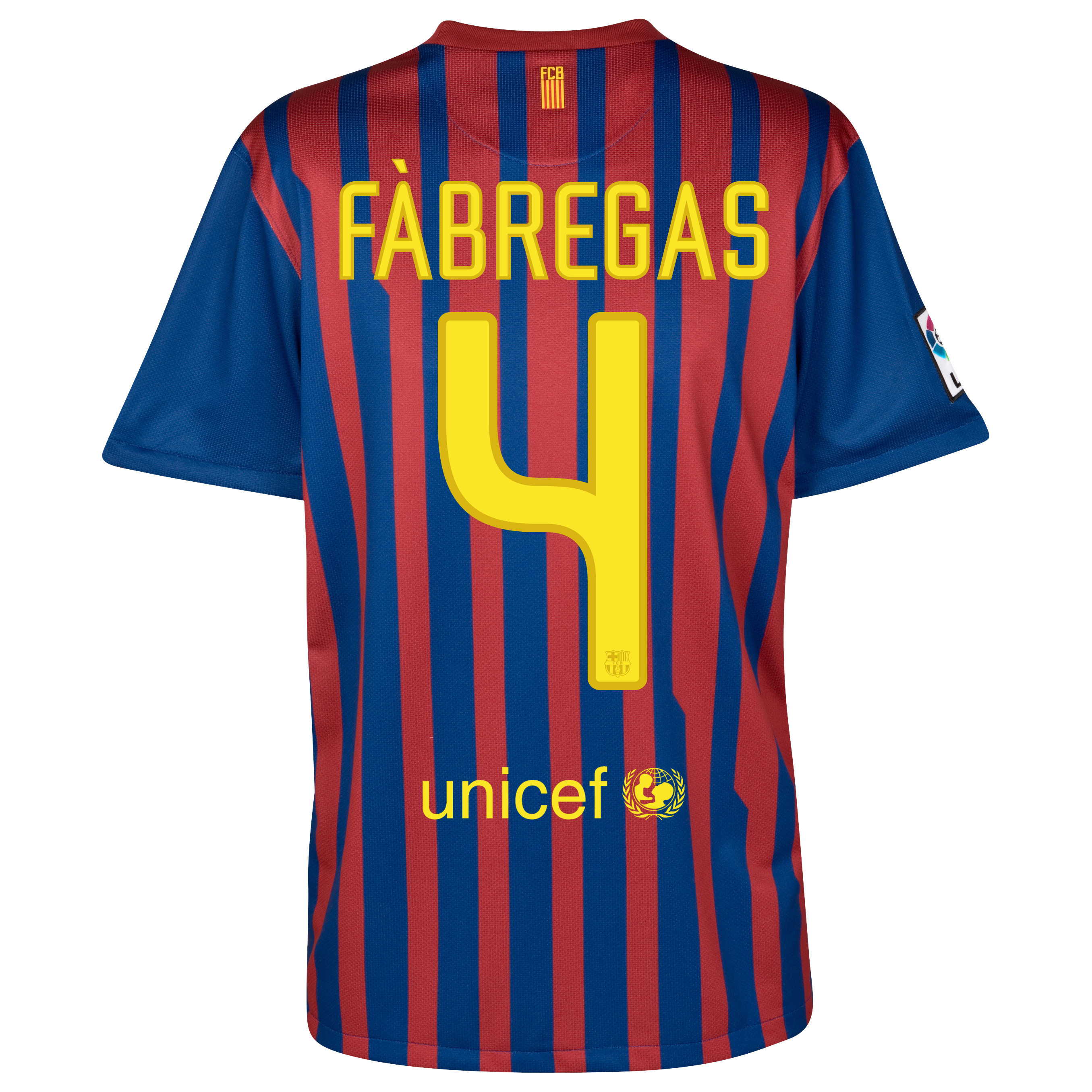 Barcelona Home Shirt 2011/12 with Fabregas 4 printing