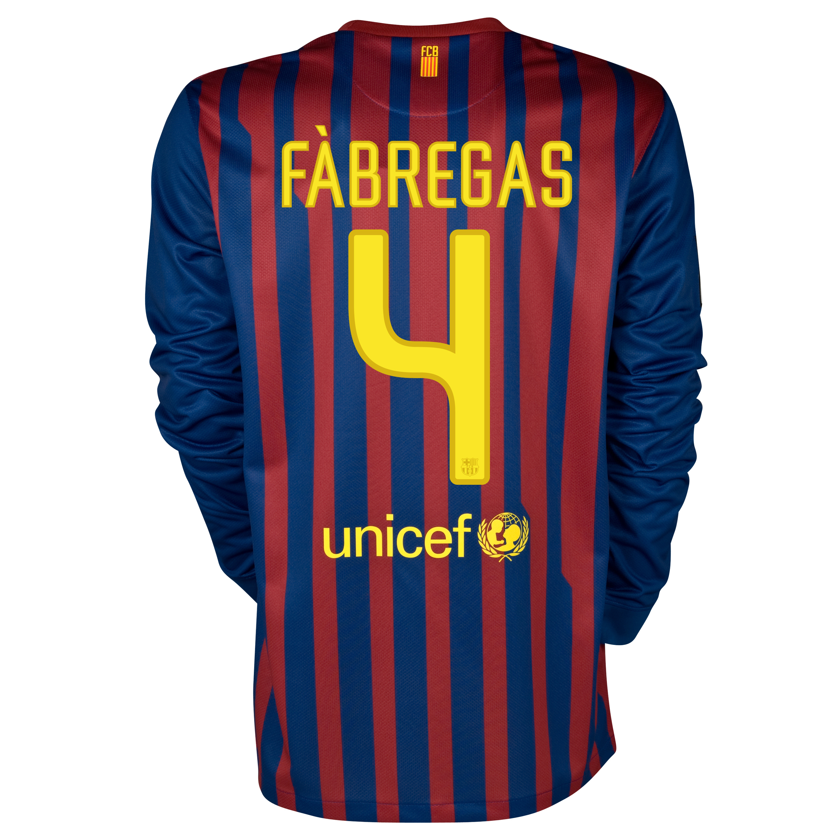 Barcelona Home Shirt 2011/12 - Long Sleeved with Fabregas 4 printing