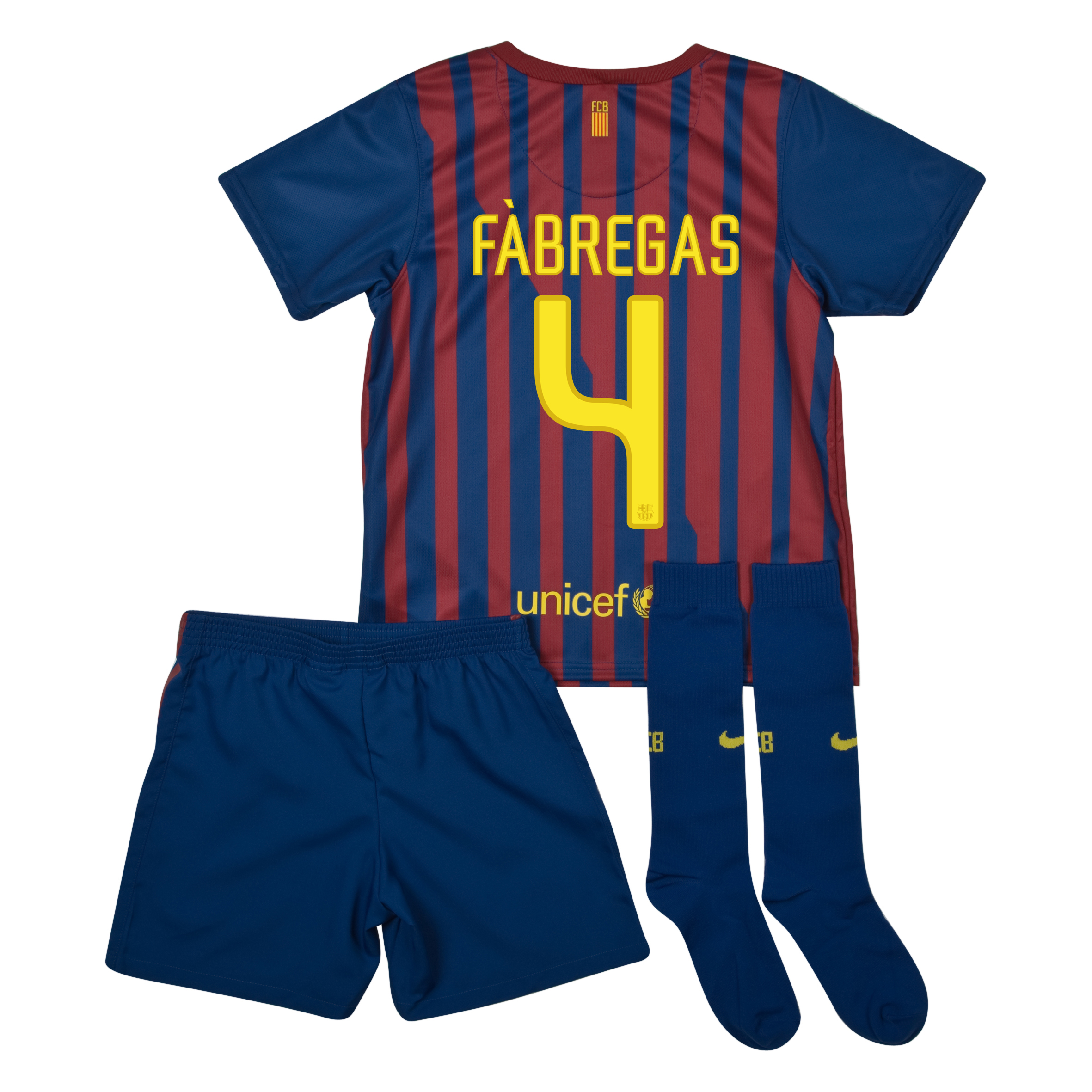 Barcelona Home Kit 2011-12 - Little Kids with Fabregas 4 printing