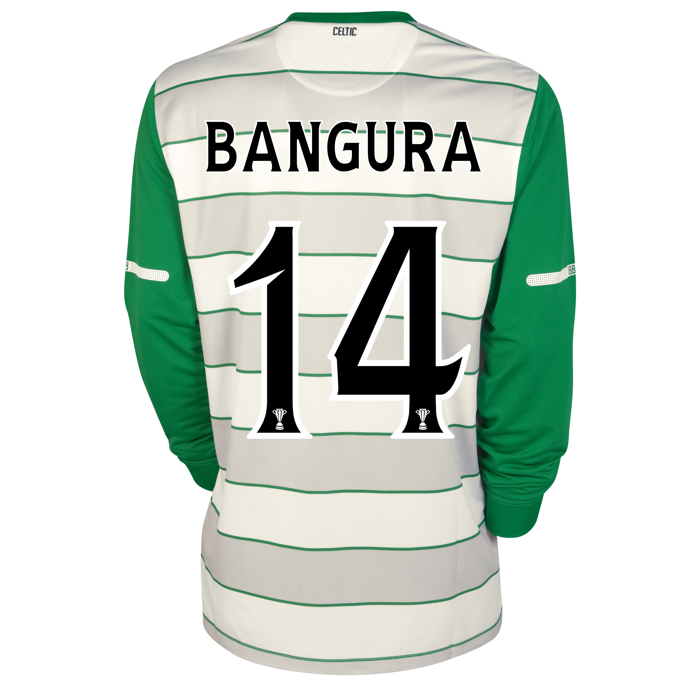 <br>Celtic Away Shirt 2011/12 Long Sleeved with Bangura 14 printing
