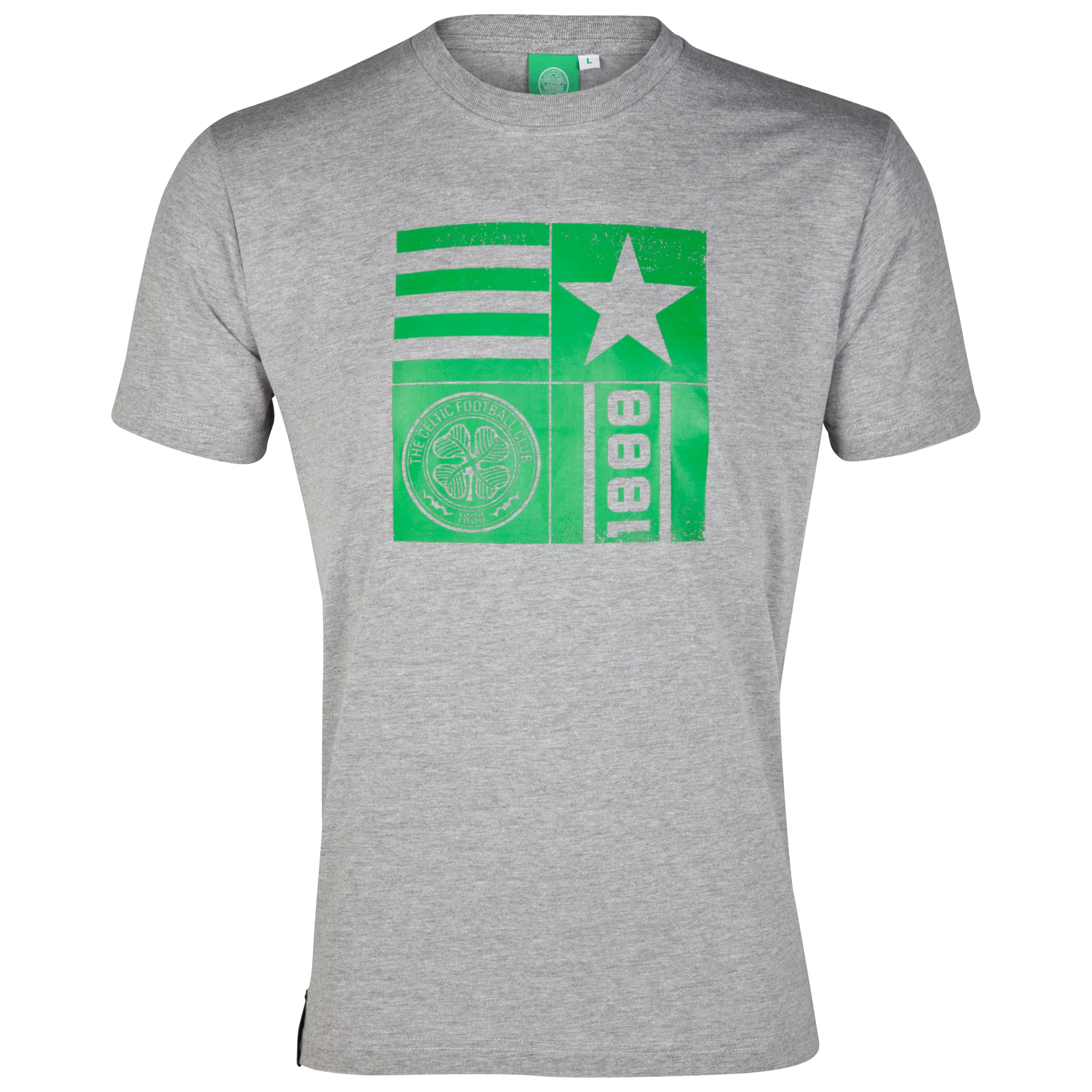Celtic Essentials Flag Graphic T-Shirt - Grey Marl - Mens