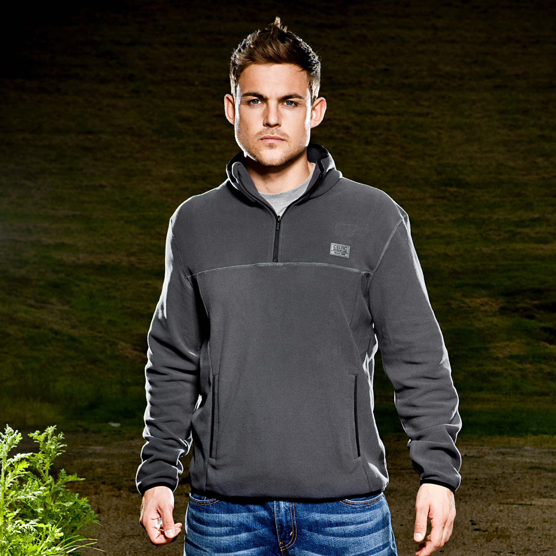 Celtic Essentials 1/2 Zip Neck Fleece - Charcoal - Mens