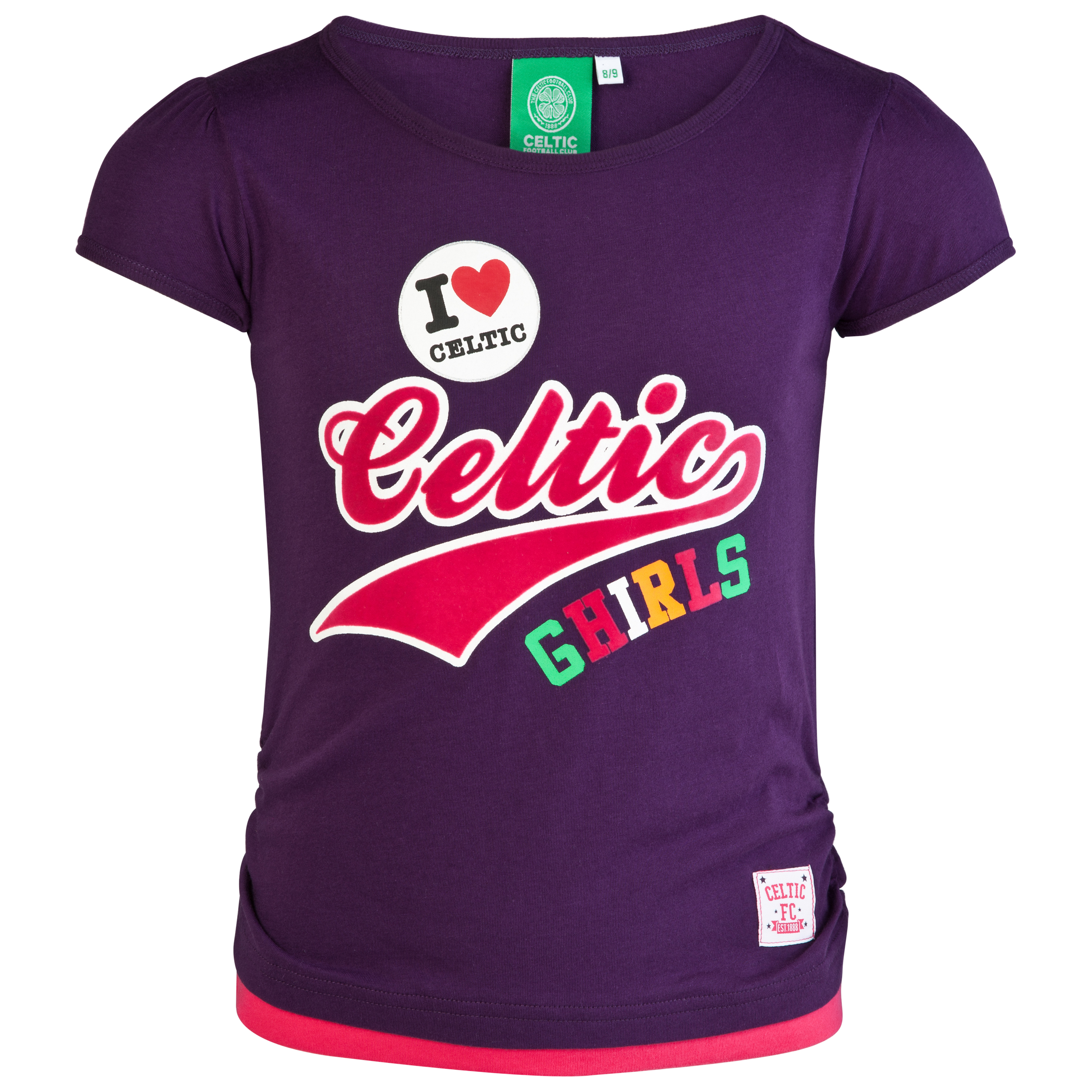 Celtic Badges Lonline T-Shirt - Grape - Girls